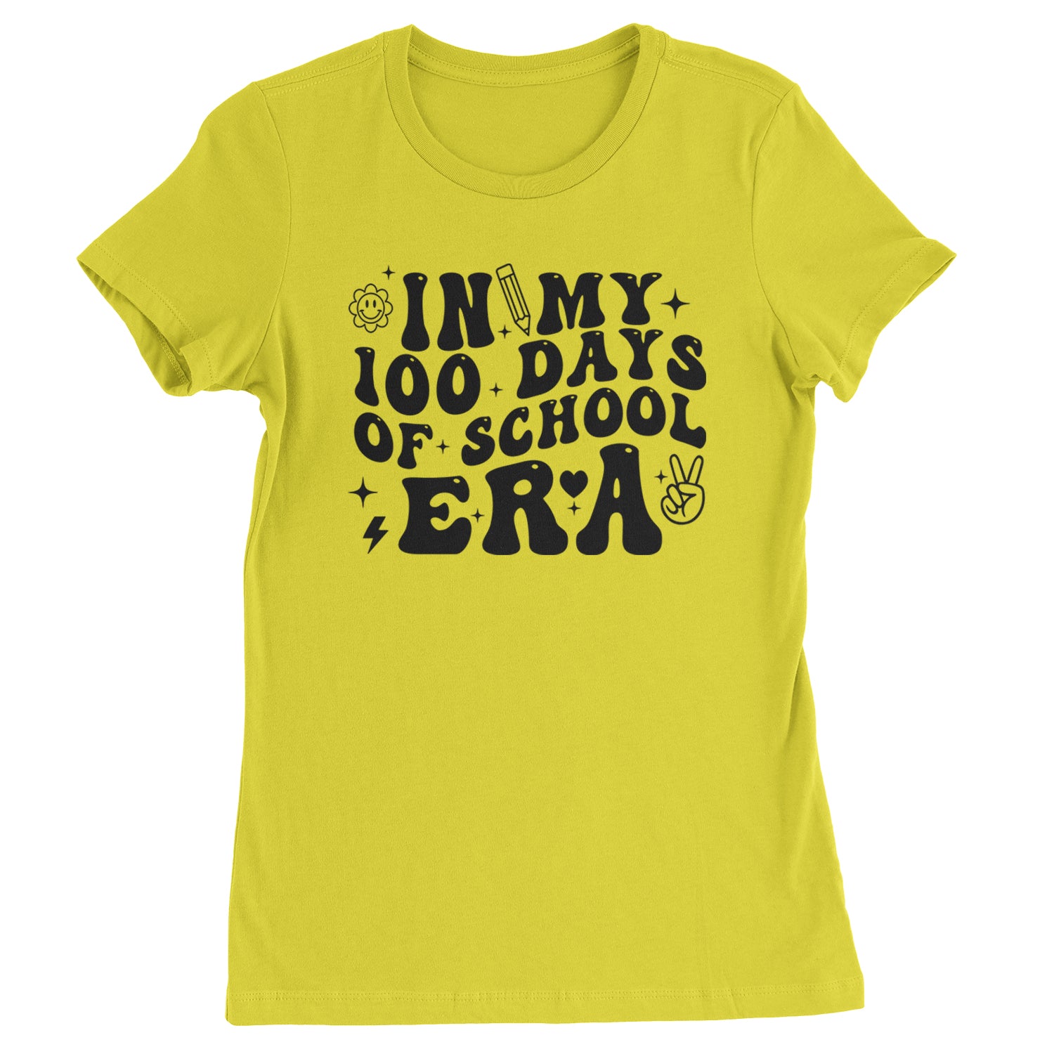 In My 100 Days Of School Era Womens T-shirt Yellow