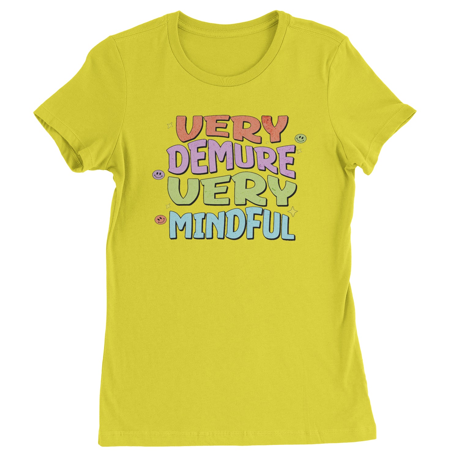 Very Demure, Very Mindful Womens T-shirt Yellow