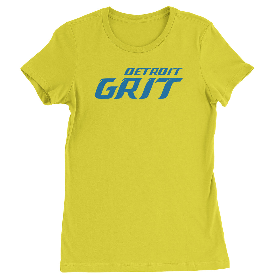 Grit Detroit Football Hard Knocks Womens T-shirt Yellow