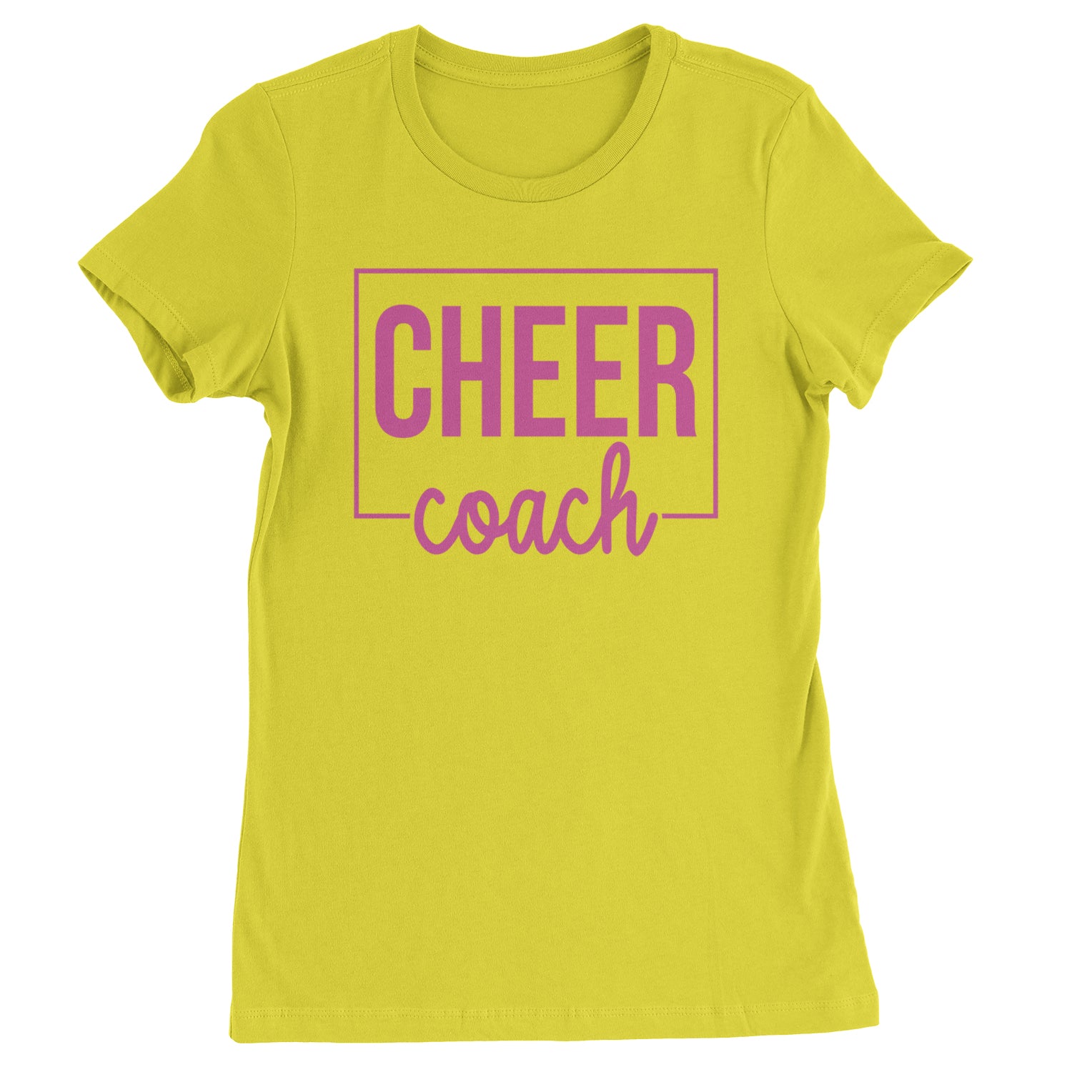 Cheer Coach Cheerleader Womens T-shirt Yellow