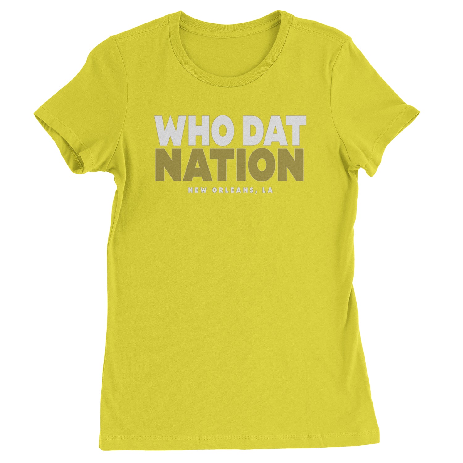 New Orleans Who Dat Nation Womens T-shirt Yellow