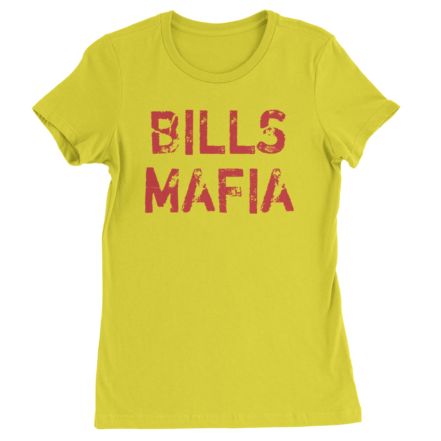 Distressed Bills Mafia Football Womens T-shirt Yellow