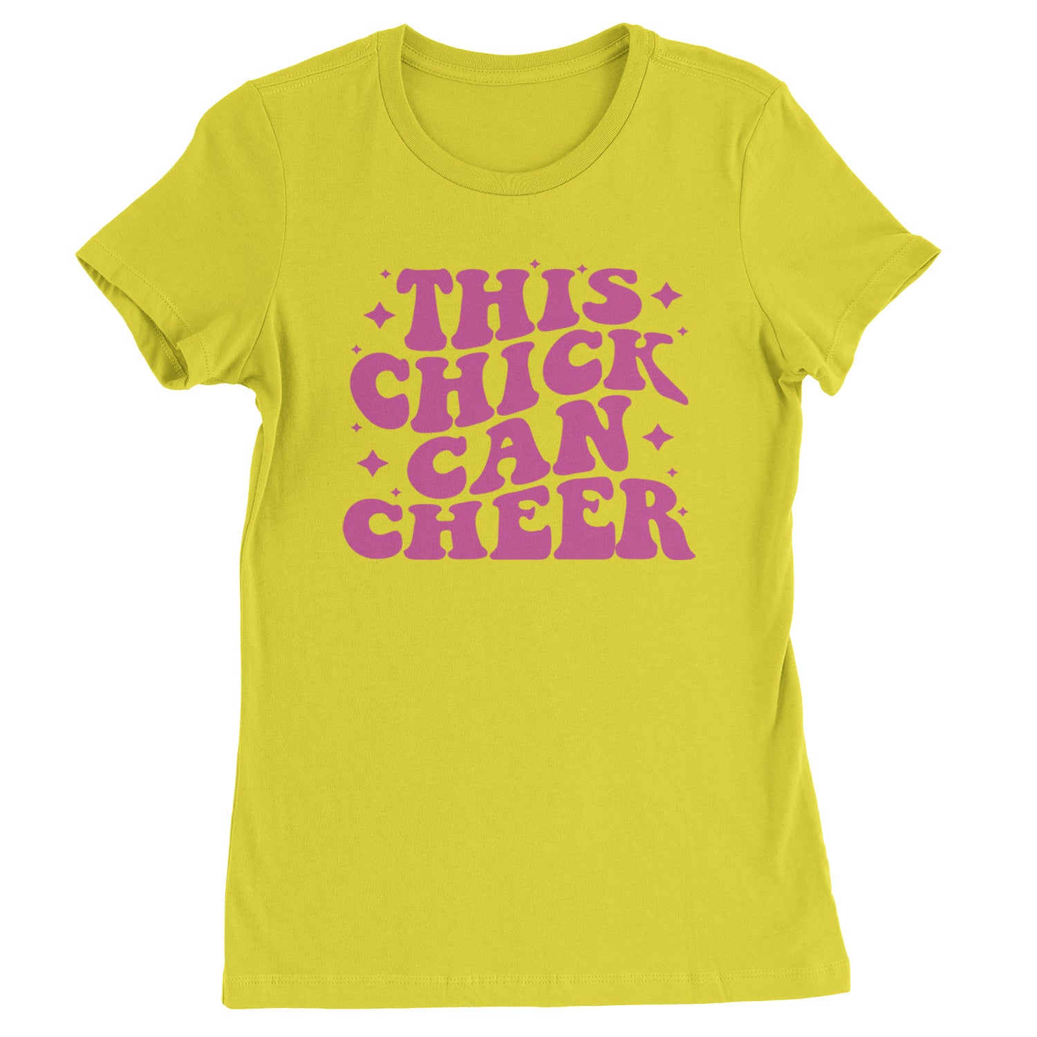 This Chick Can Cheer Womens T-shirt Yellow