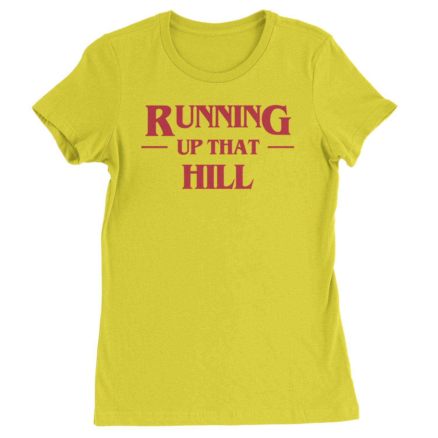 Running Up That Hill  Womens T-shirt Yellow