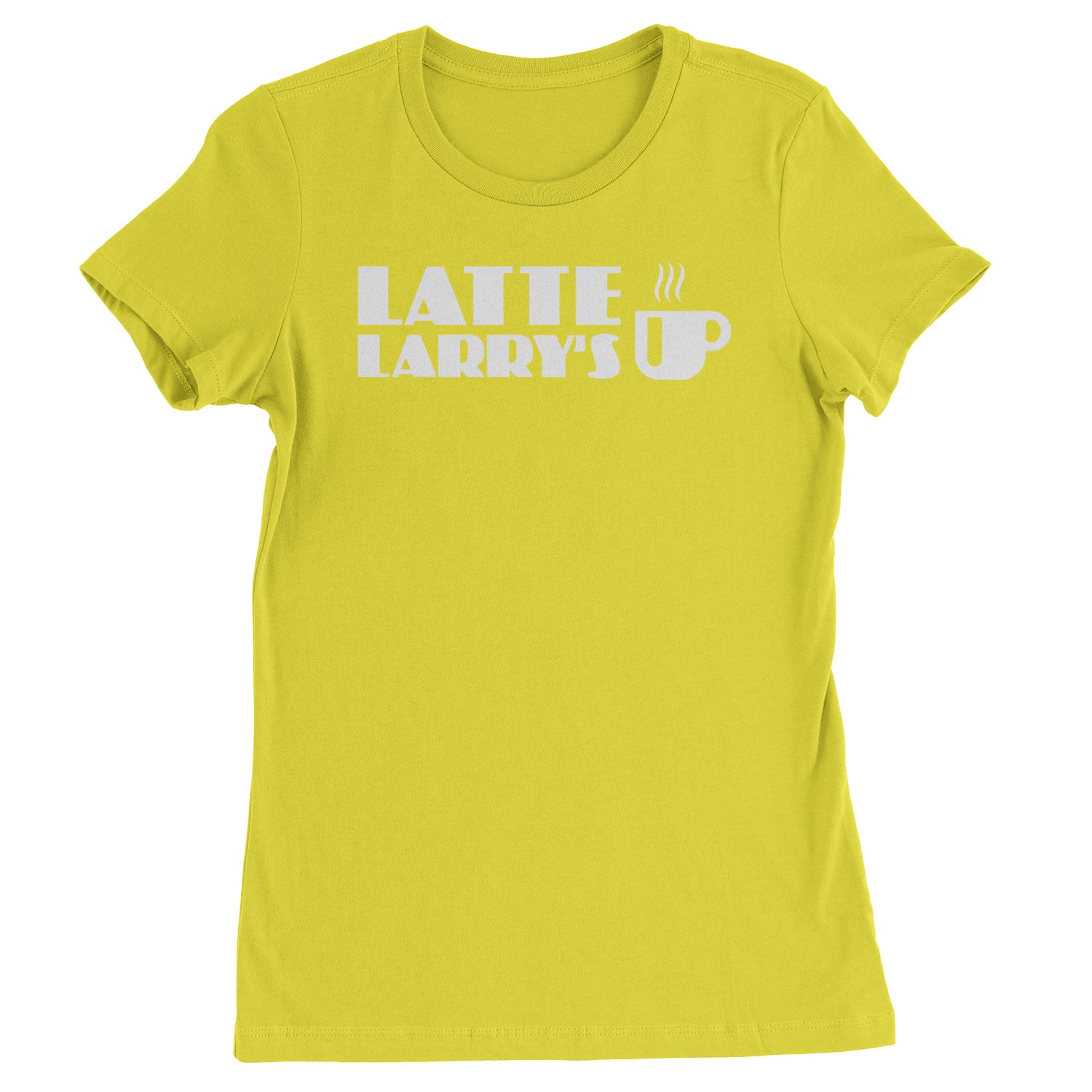 Latte Larry's Enthusiastic Coffee Womens T-shirt Yellow