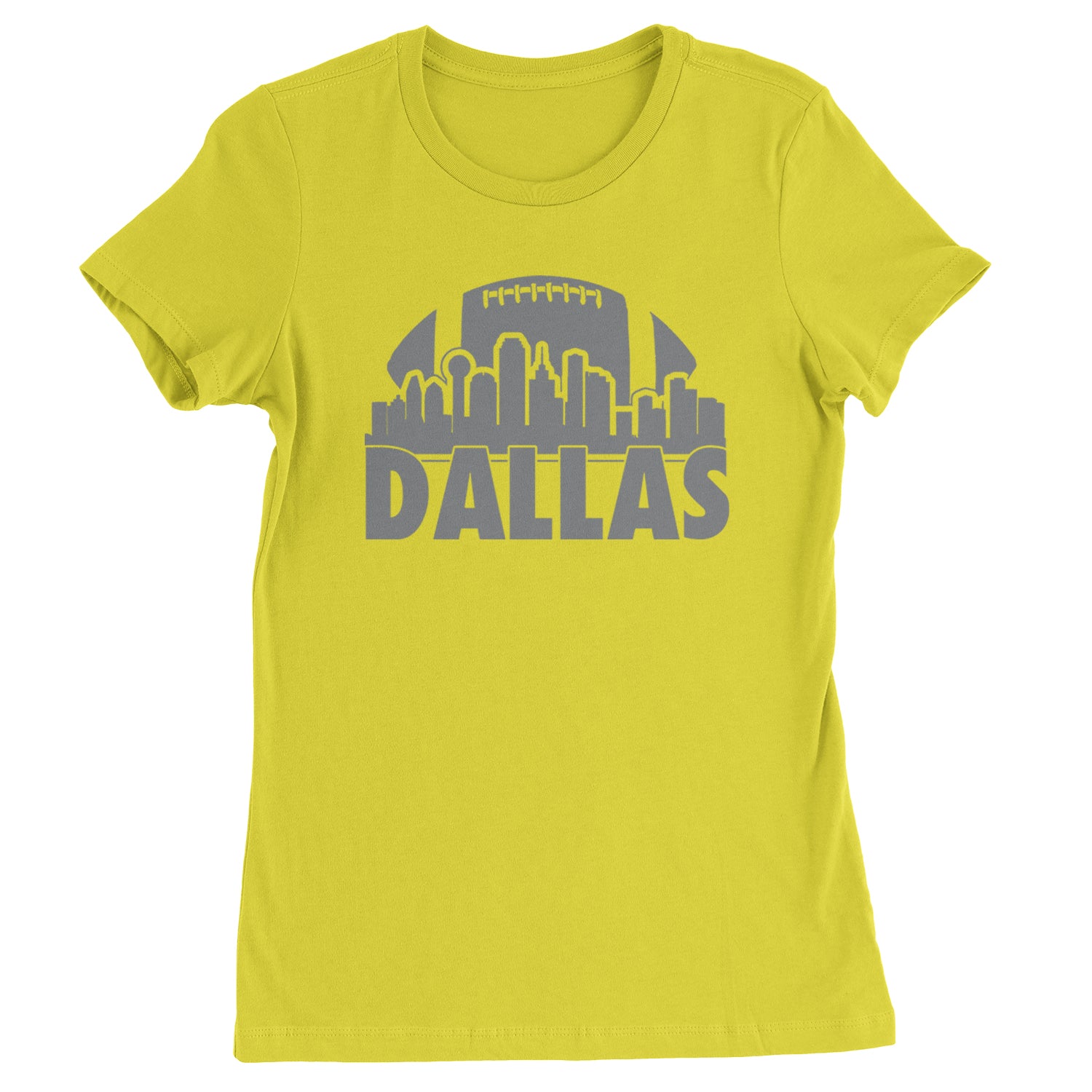 Dallas Texas Skyline Womens T-shirt Yellow