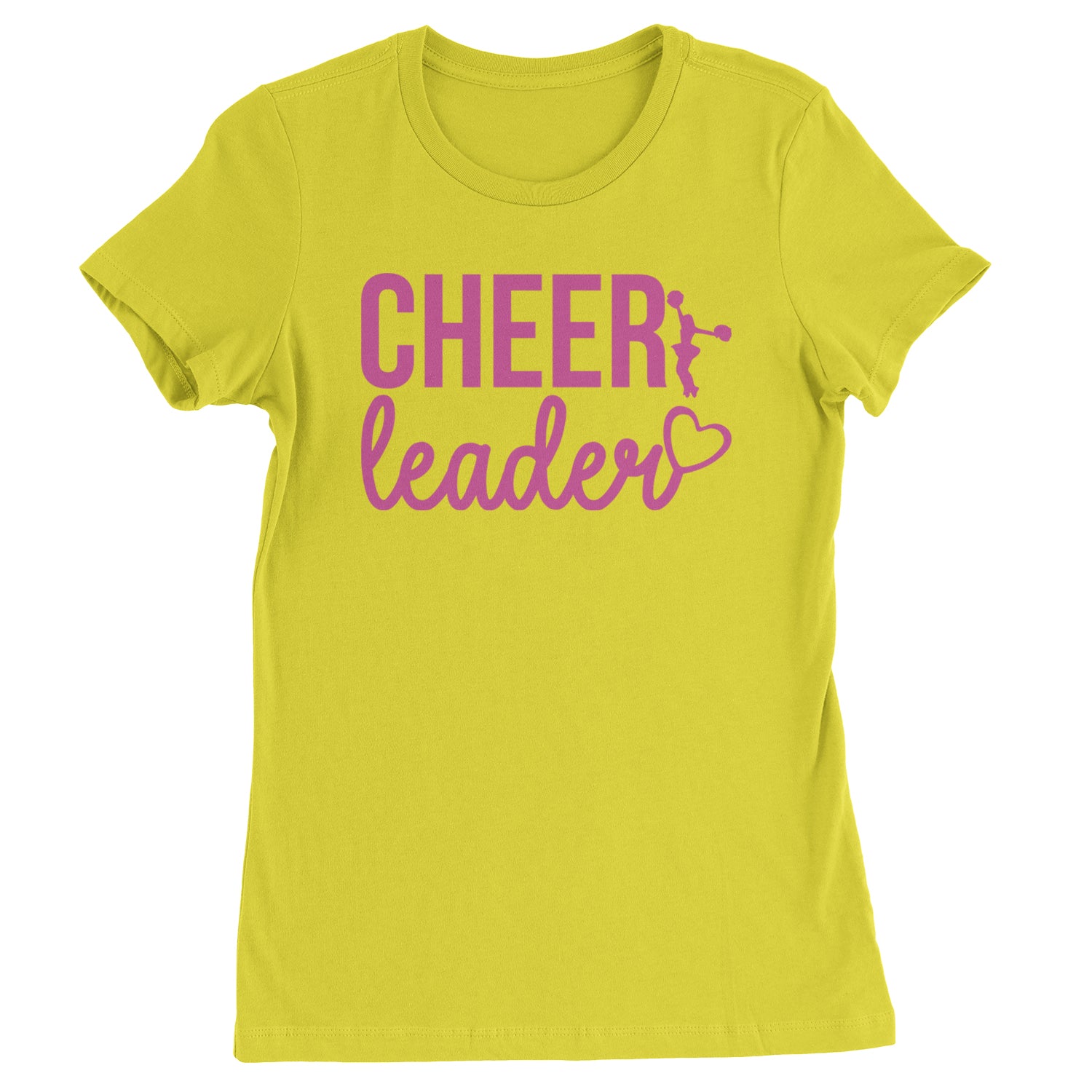 Cheerleader Heart Love Womens T-shirt Yellow