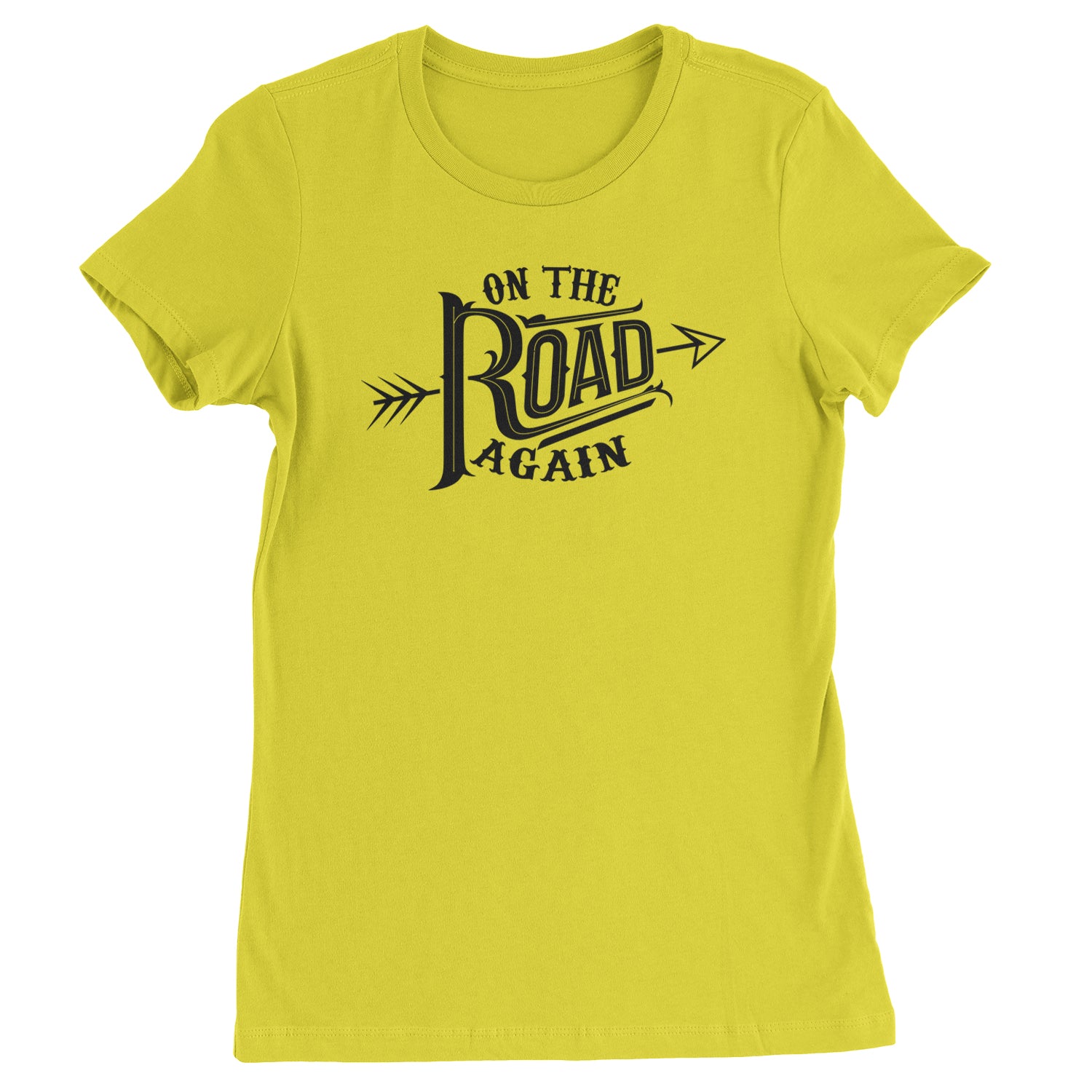 On The Road Again Hippy Country Music Womens T-shirt Yellow