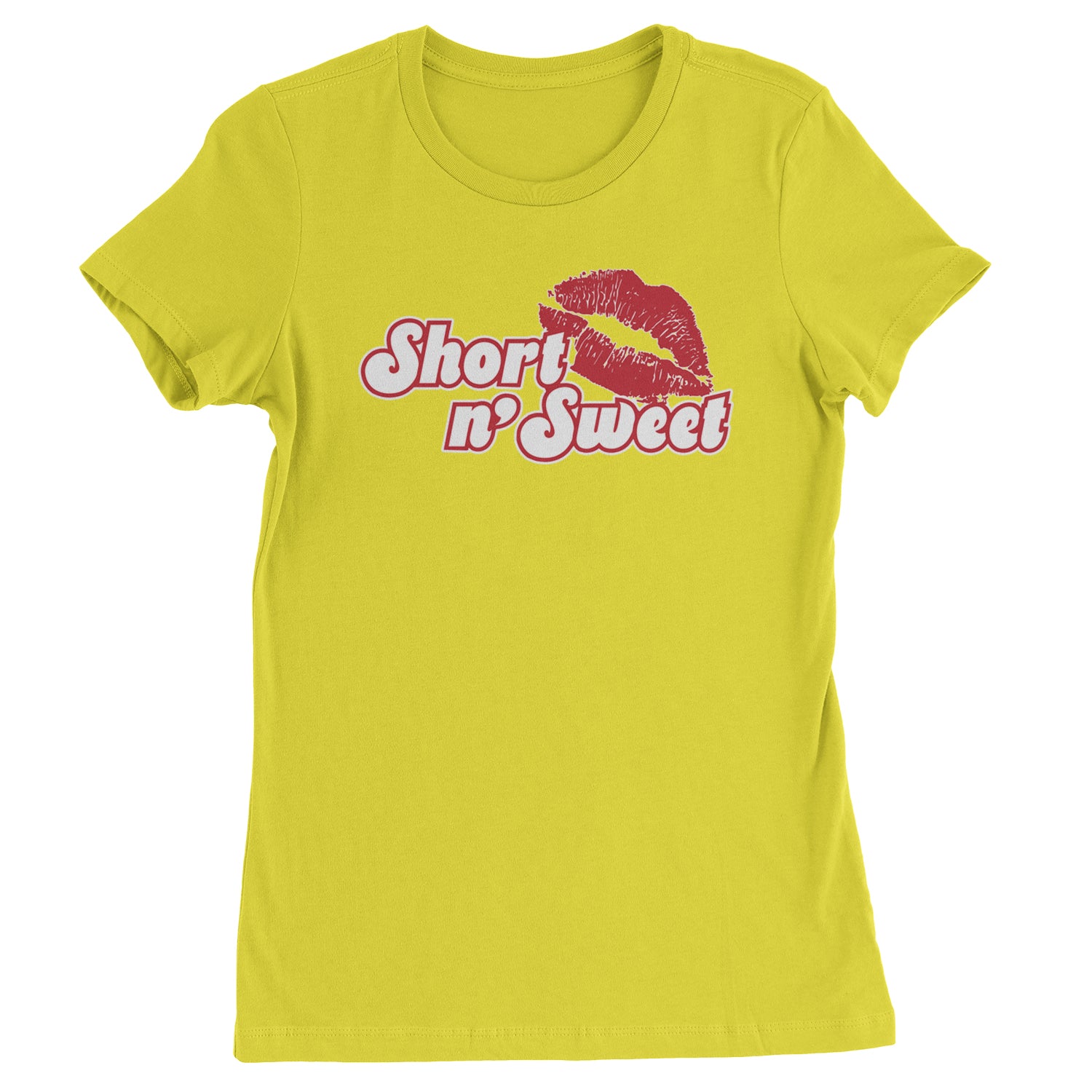 Short N' Sweet Red Lips  Womens T-shirt Yellow