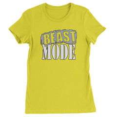Beast Mode Training Gym Workout Womens T-shirt Yellow