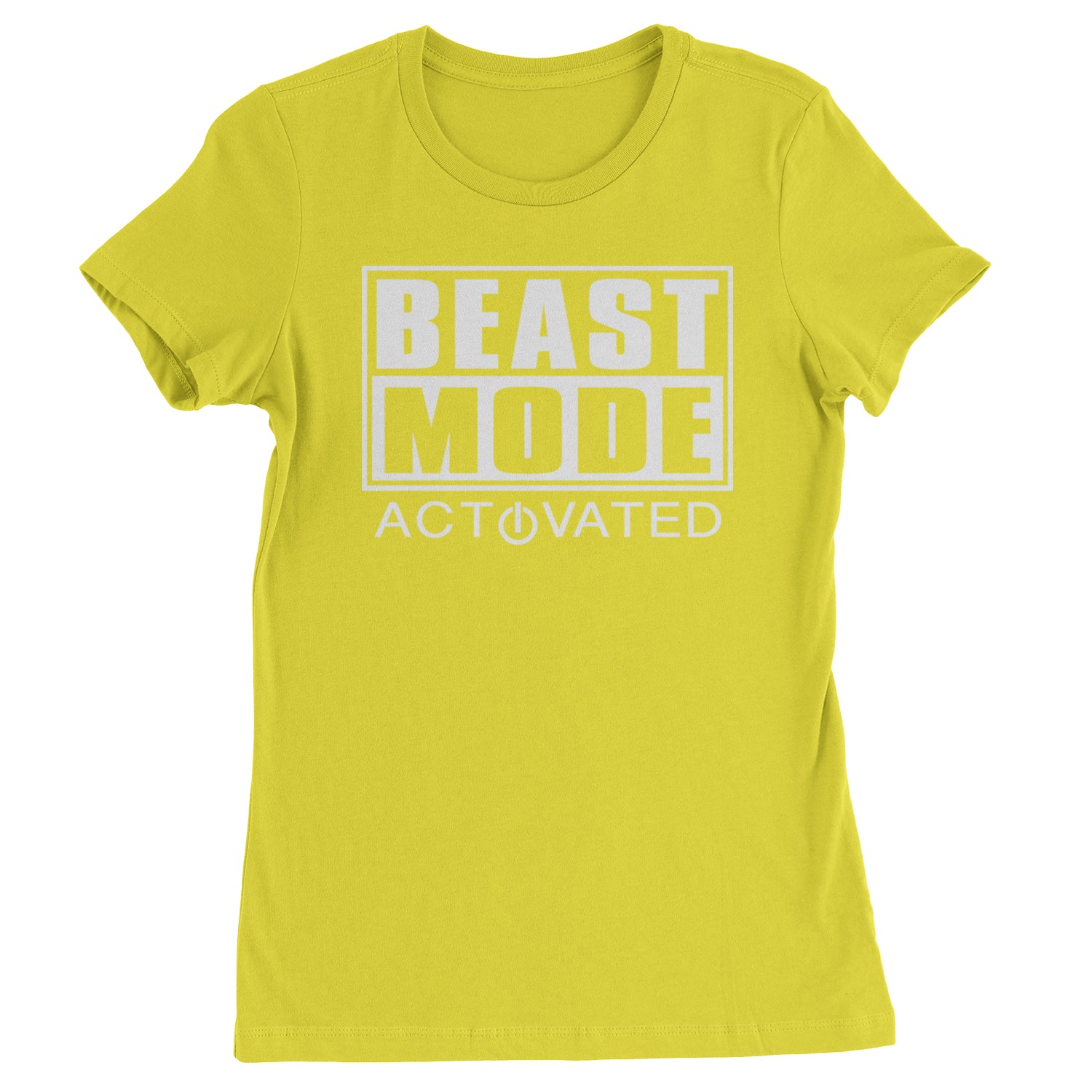 Activated Beast Mode Workout Gym Clothing Womens T-shirt Yellow