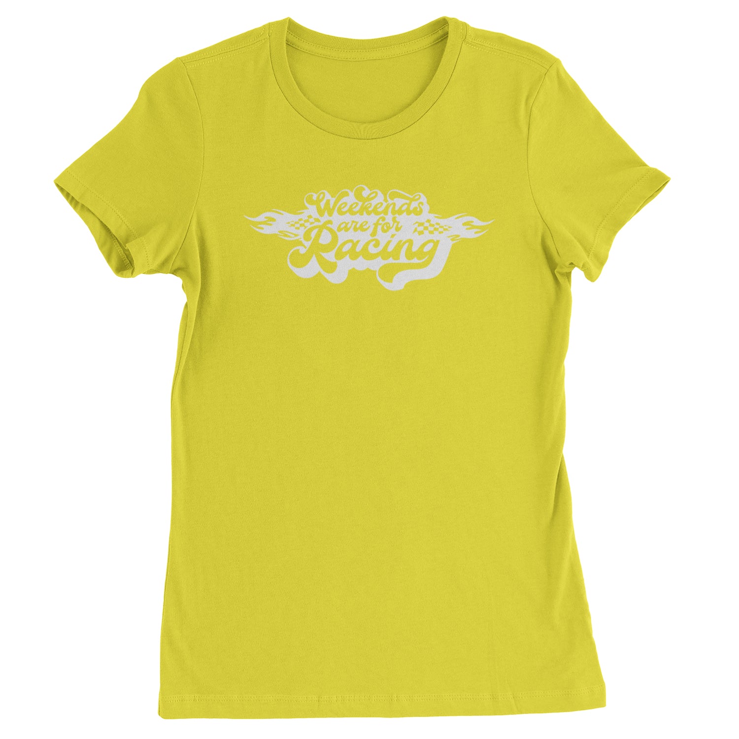 Weekends Are For Racing Womens T-shirt Yellow