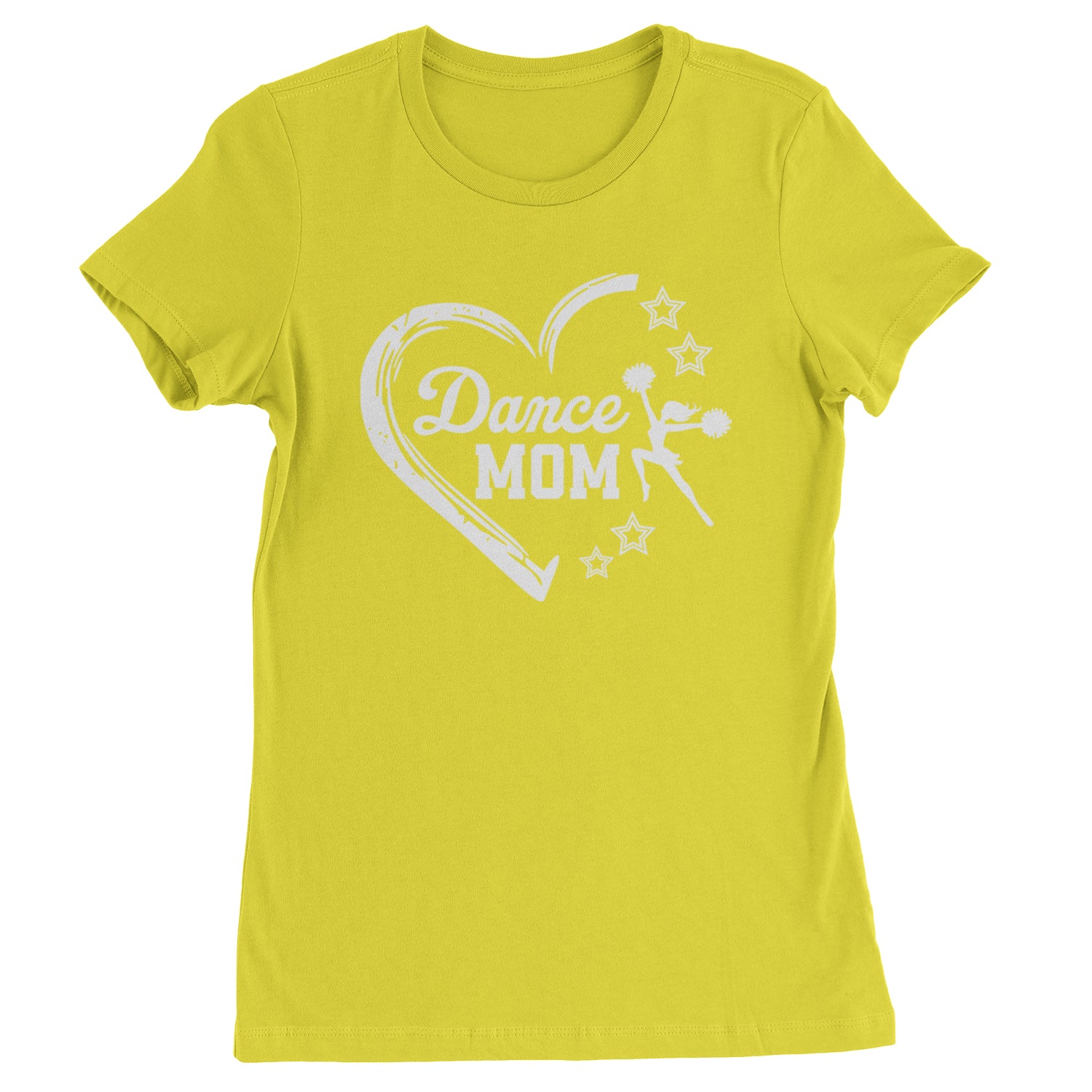 Heart Dance Mom Love Womens T-shirt Yellow