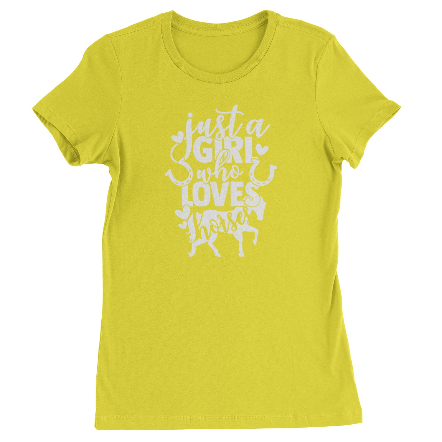 Just A Girl Who Loves Horses Womens T-shirt Yellow