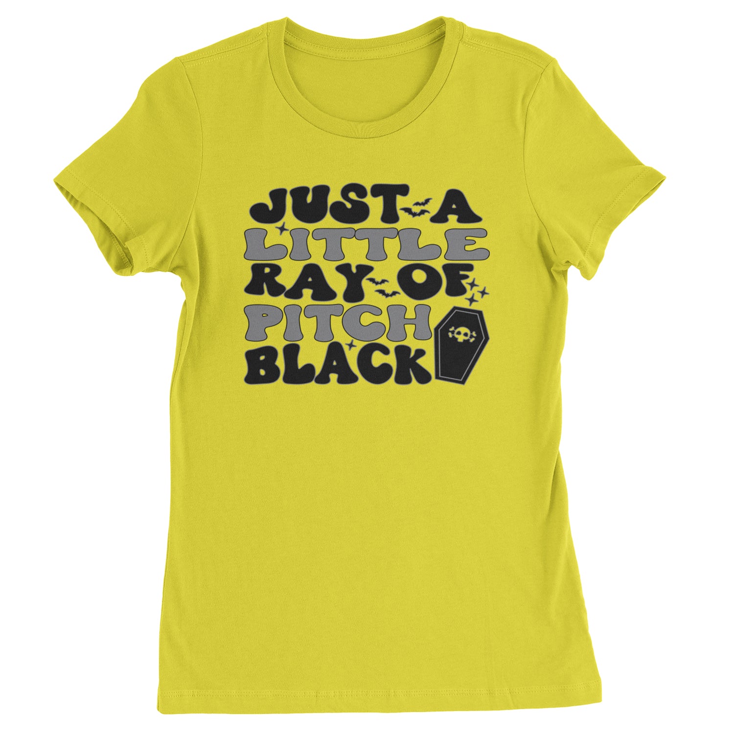 Just A Little Ray of Pitch Black Womens T-shirt Yellow