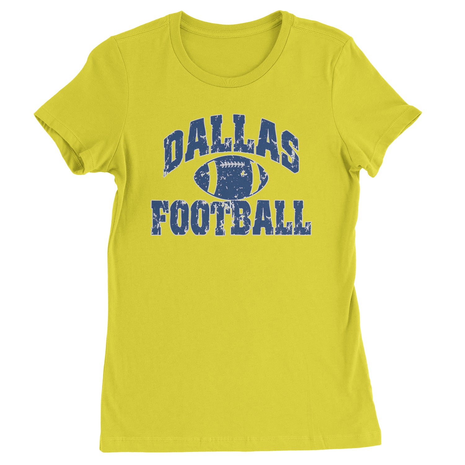 Dallas Distressed Football Womens T-shirt Yellow