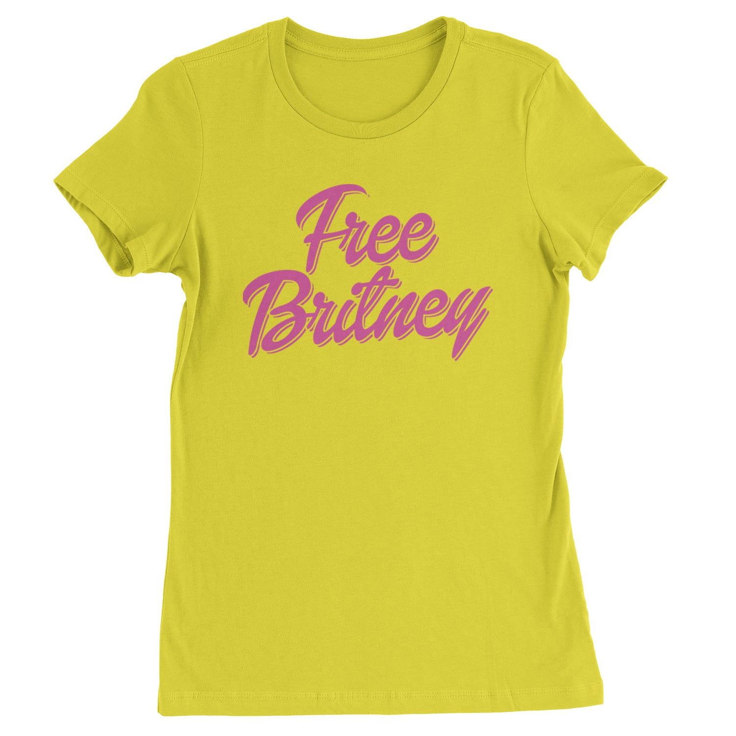 Pink Free Britney Womens T-shirt Yellow