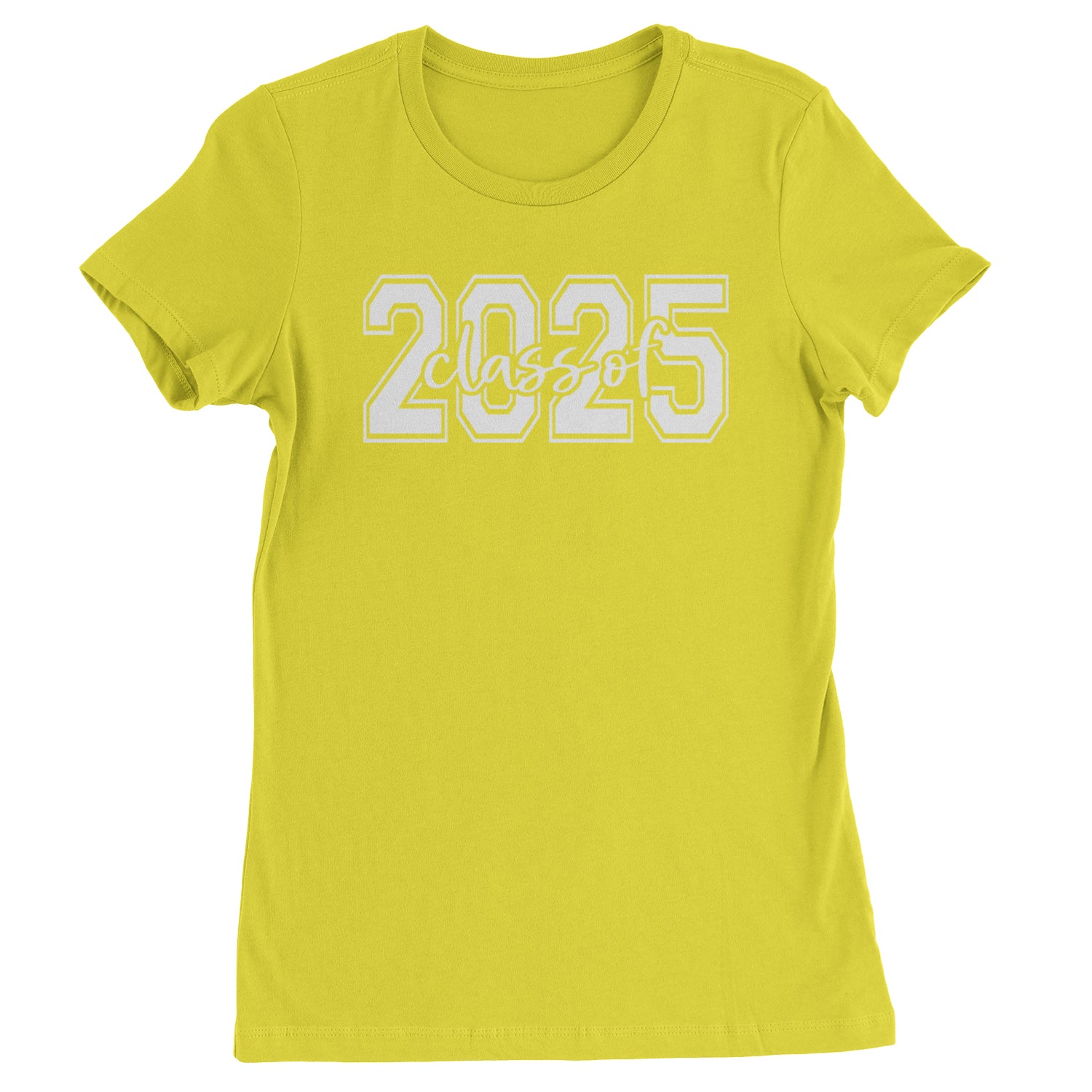 Class Of 2025 Graduation Womens T-shirt Yellow