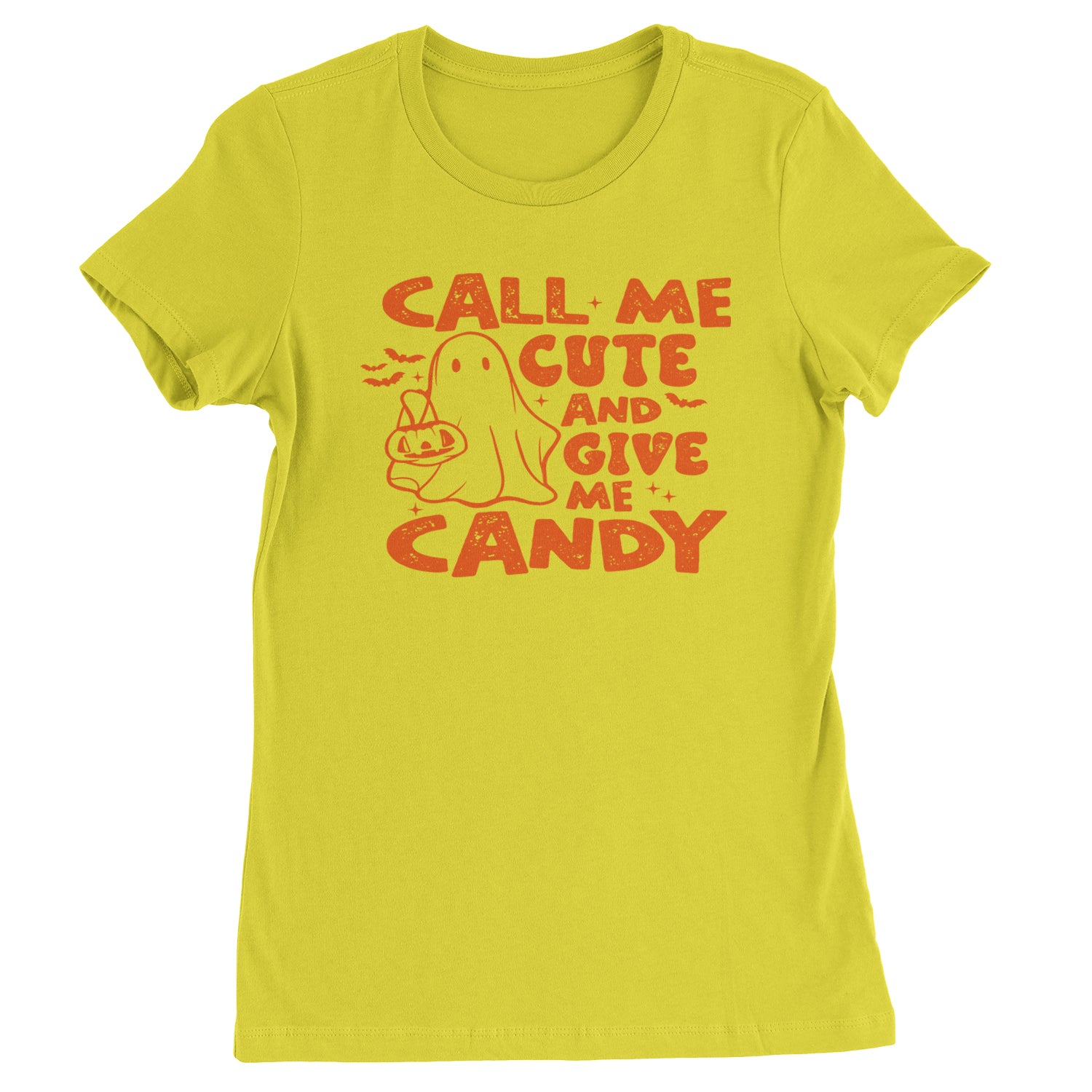 Call Me Cute And Give Me Candy Womens T-shirt Yellow