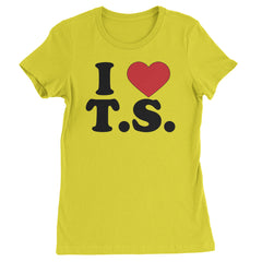 I Heart T.S. Concert Music Lover  Womens T-shirt Yellow