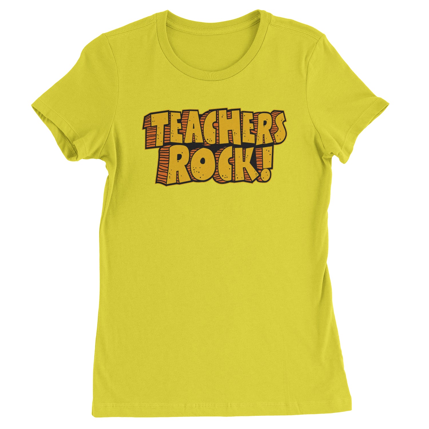 Teachers Rock Retro  Womens T-shirt Yellow