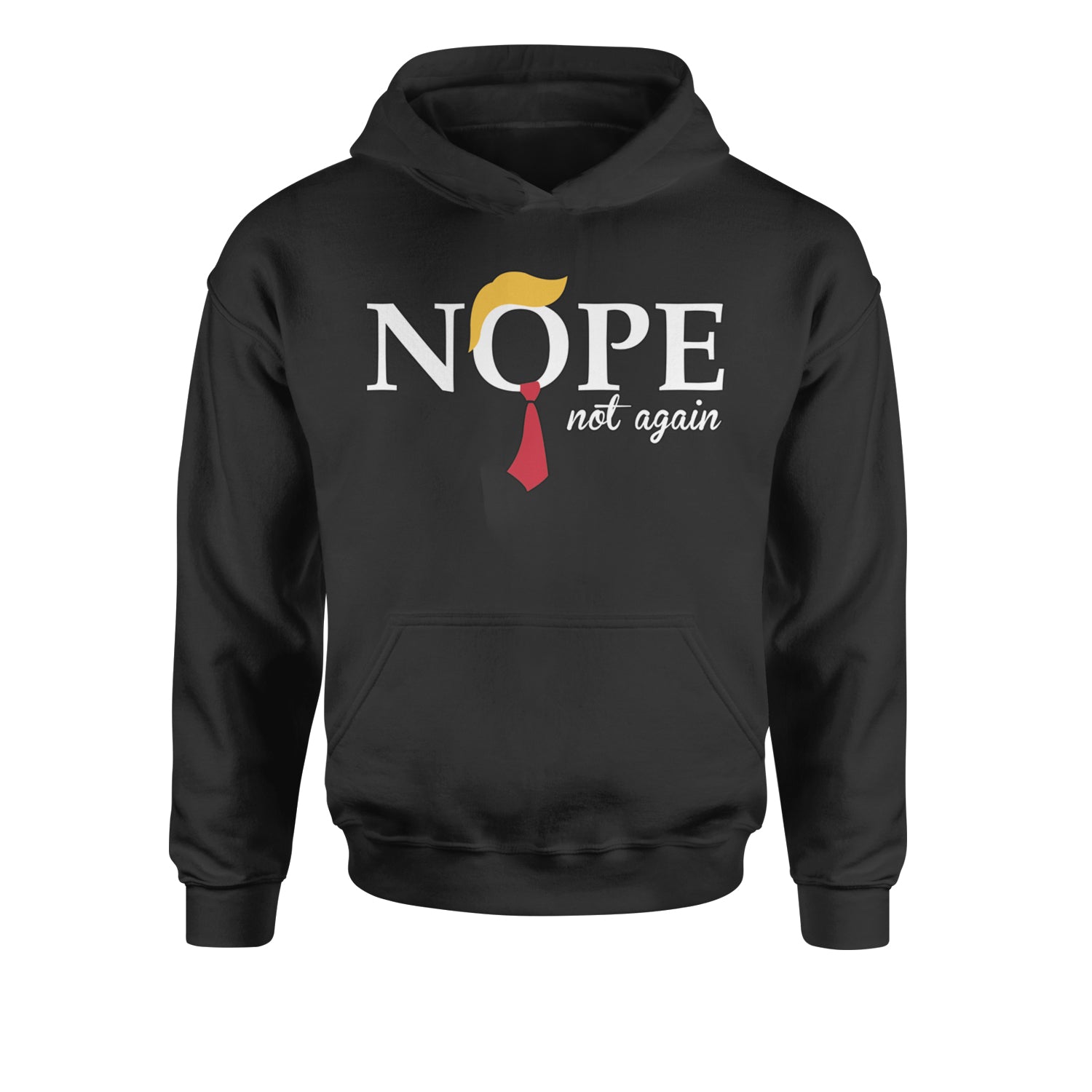 Nope Not Again Anti-Trump 2024Youth-Sized Hoodie Navy Blue