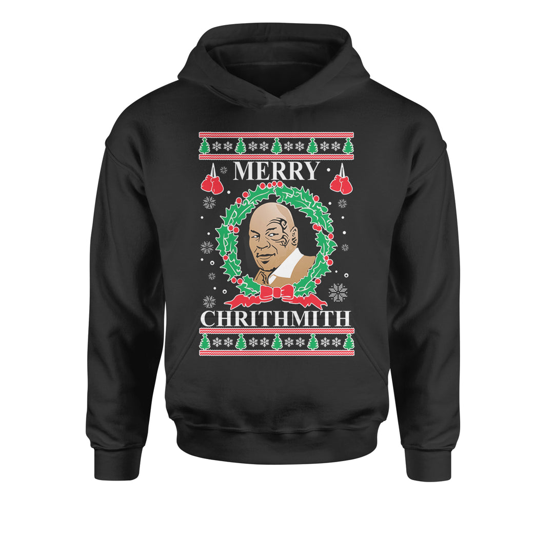 Merry Chrithmith Ugly ChristmasYouth-Sized Hoodie Black