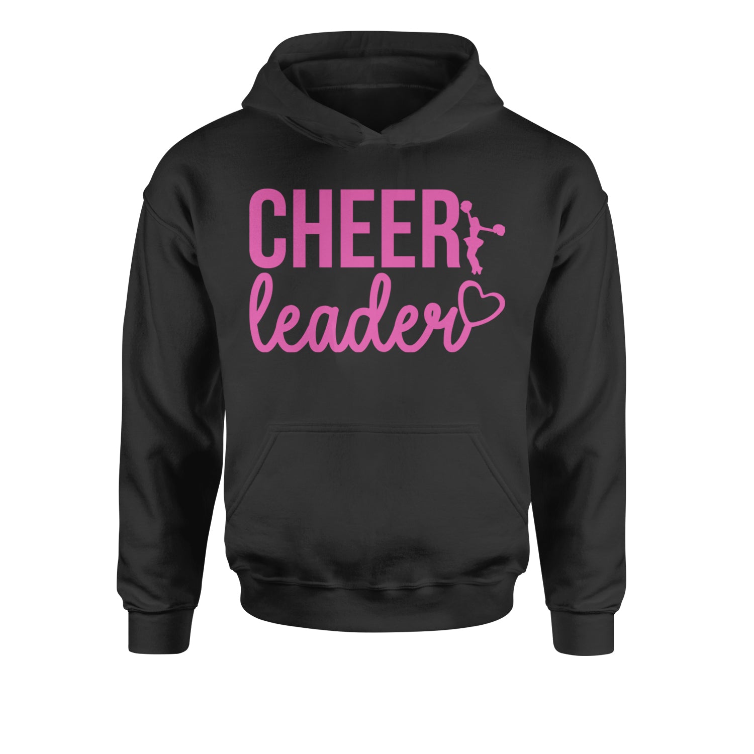 Cheerleader Heart Love Youth-Sized Hoodie Black