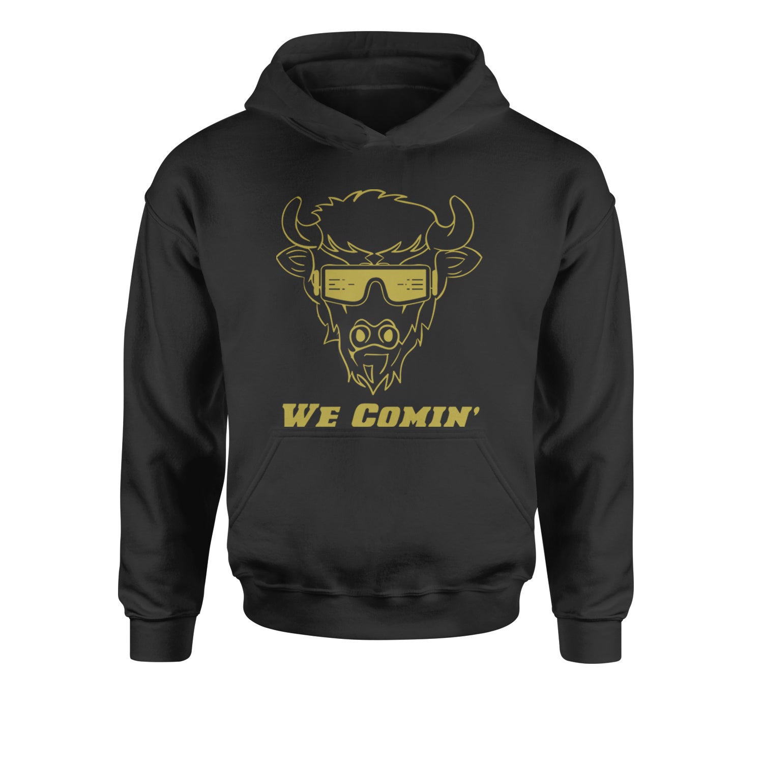 We Coming Coach Prime Colorado Youth-Sized Hoodie Black