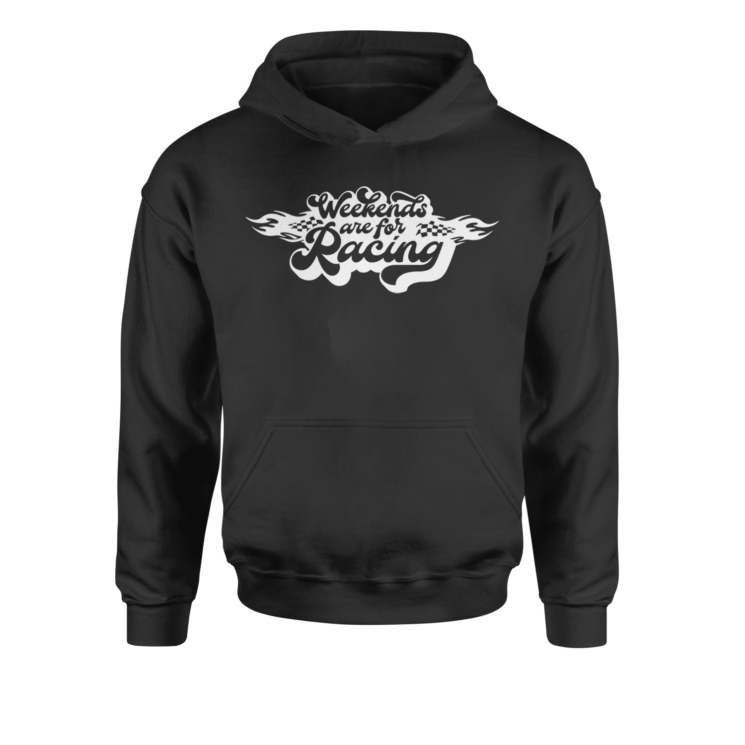 Weekends Are For Racing Youth-Sized Hoodie Black