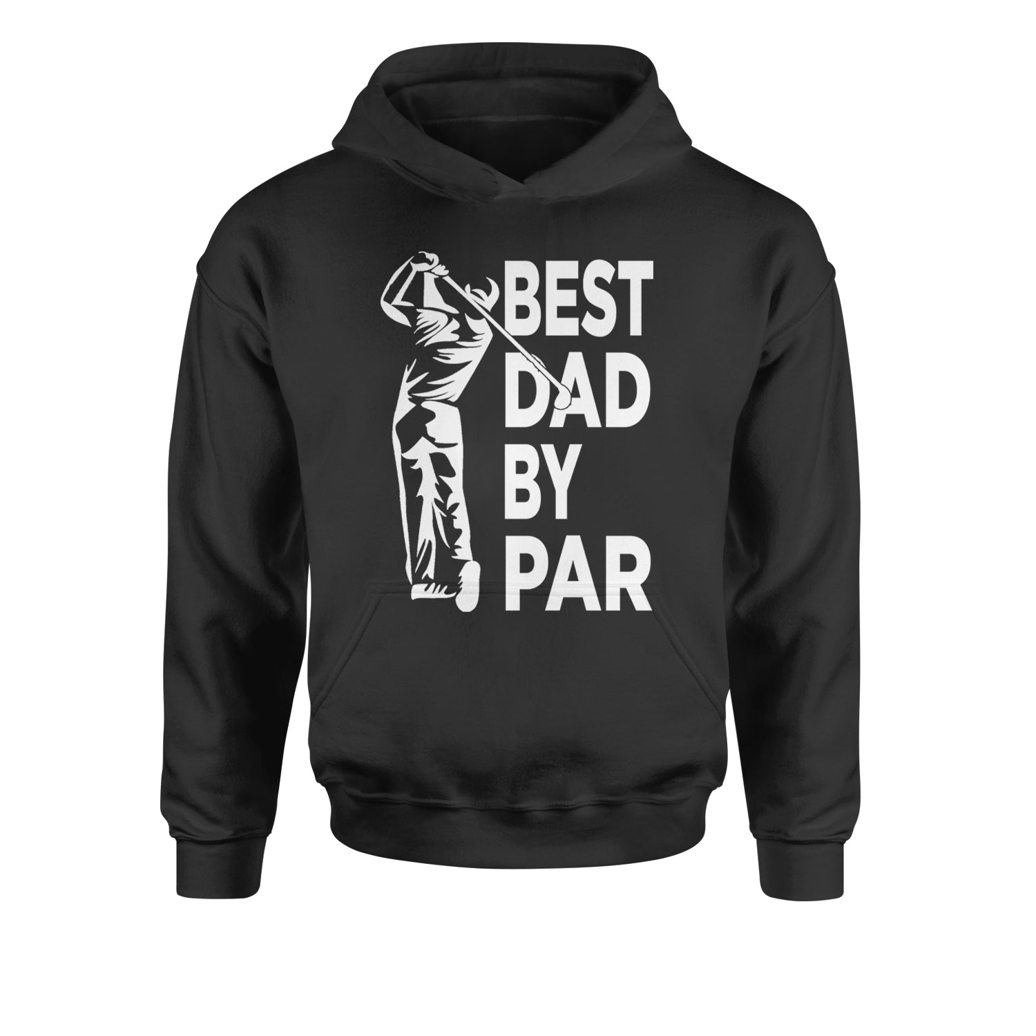 Best Dad By Par Golfing Gift For Father Youth-Sized Hoodie Black