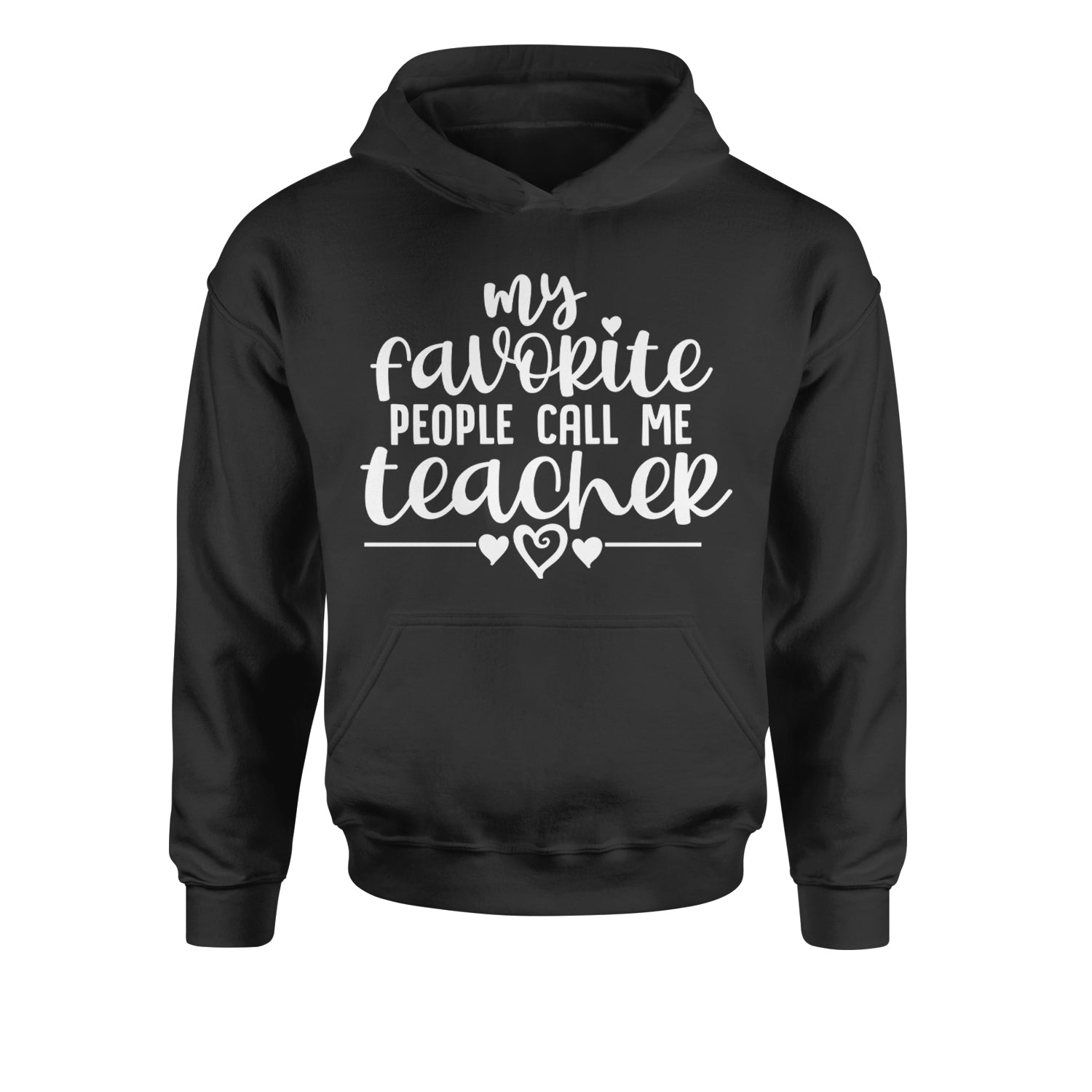 My Favorite People Call Me Teacher Youth-Sized Hoodie Hot Pink