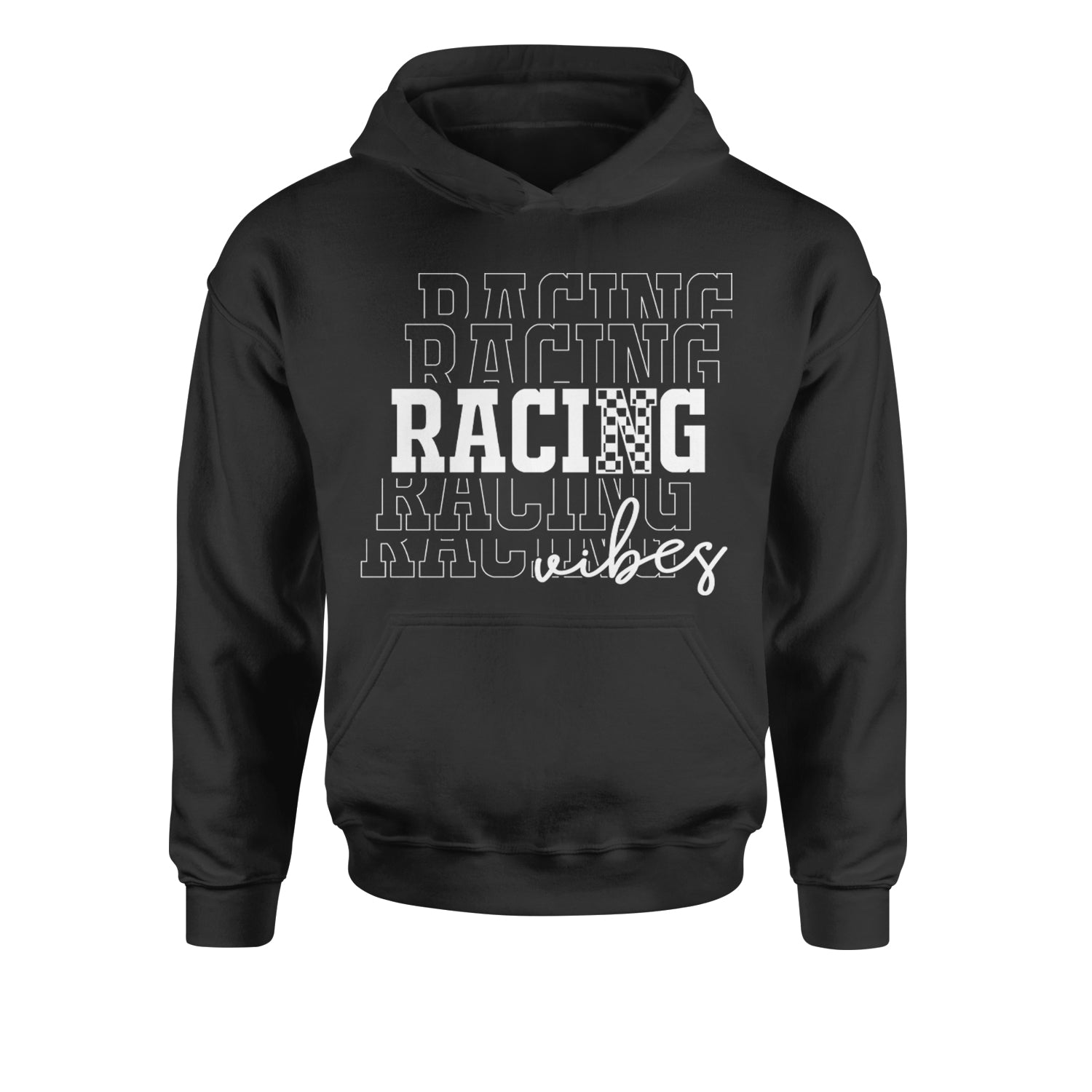 Racing Vibes Youth-Sized Hoodie Black