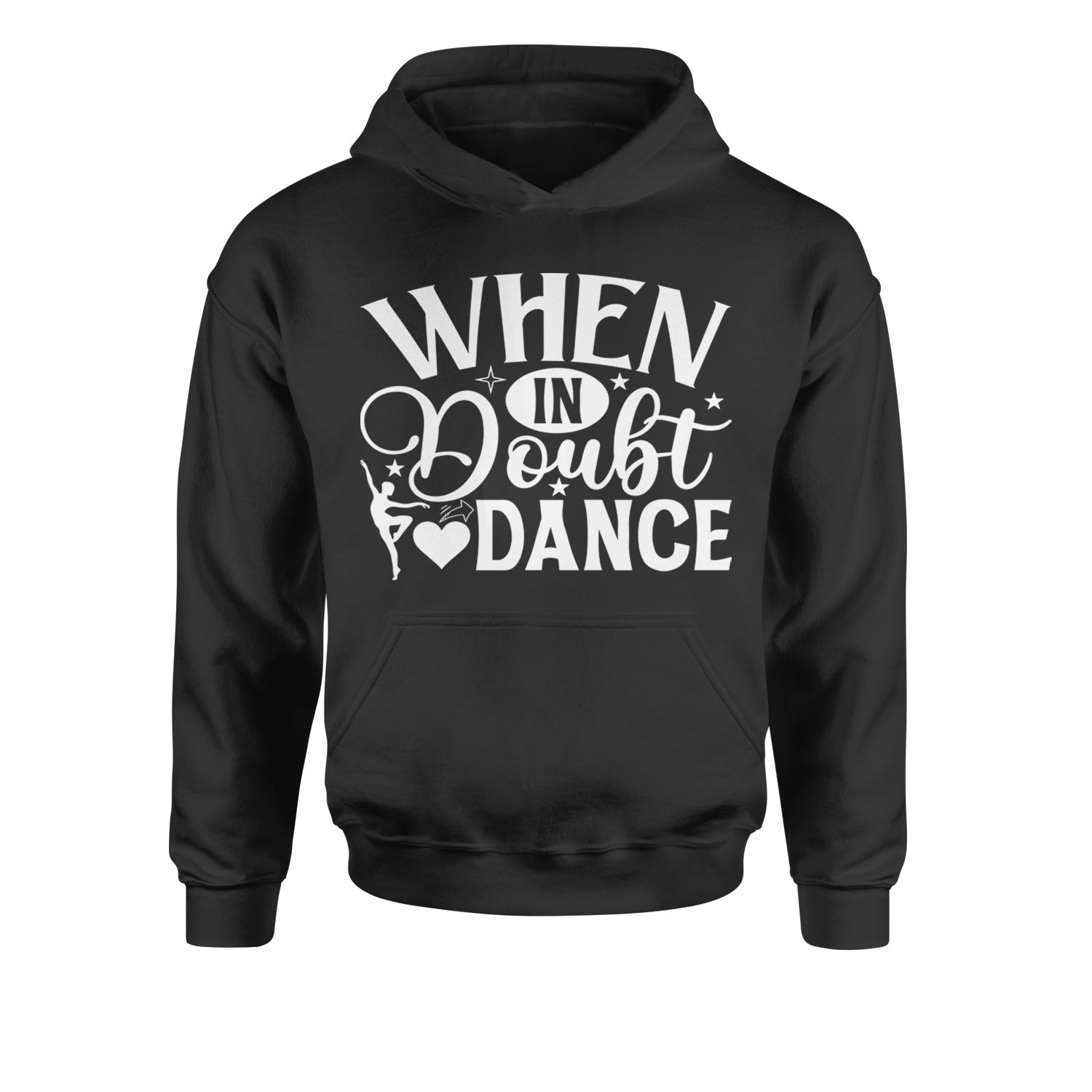 When In Doubt, Dance Youth-Sized Hoodie Black