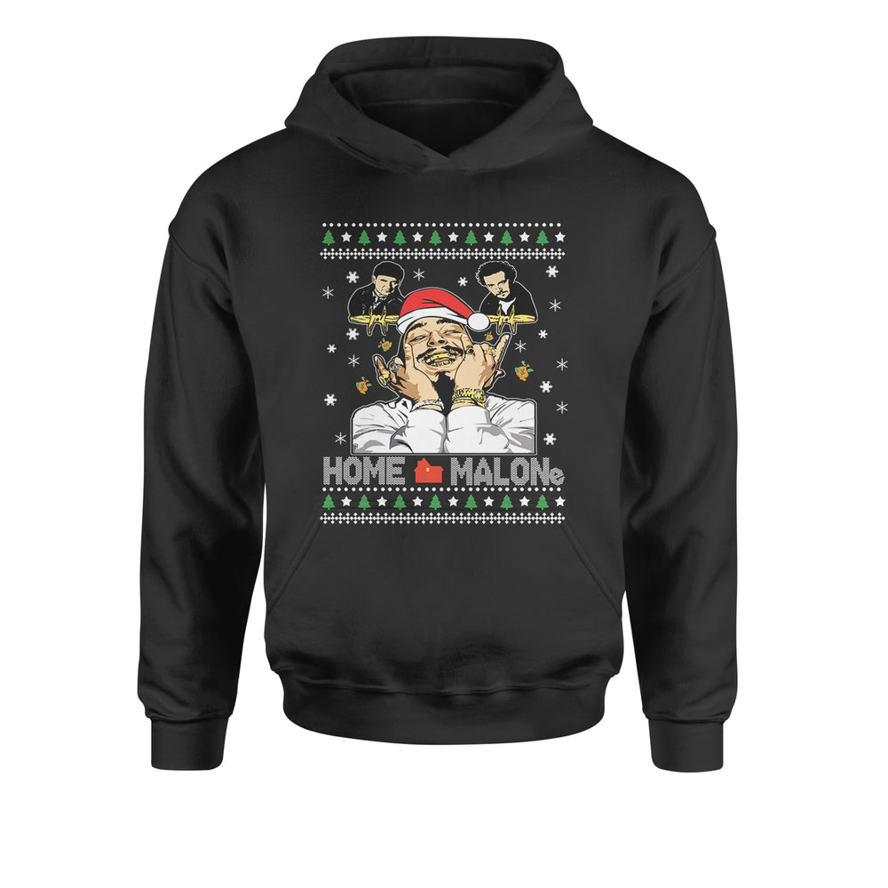 Home Malone Ugly ChristmasYouth-Sized Hoodie Black