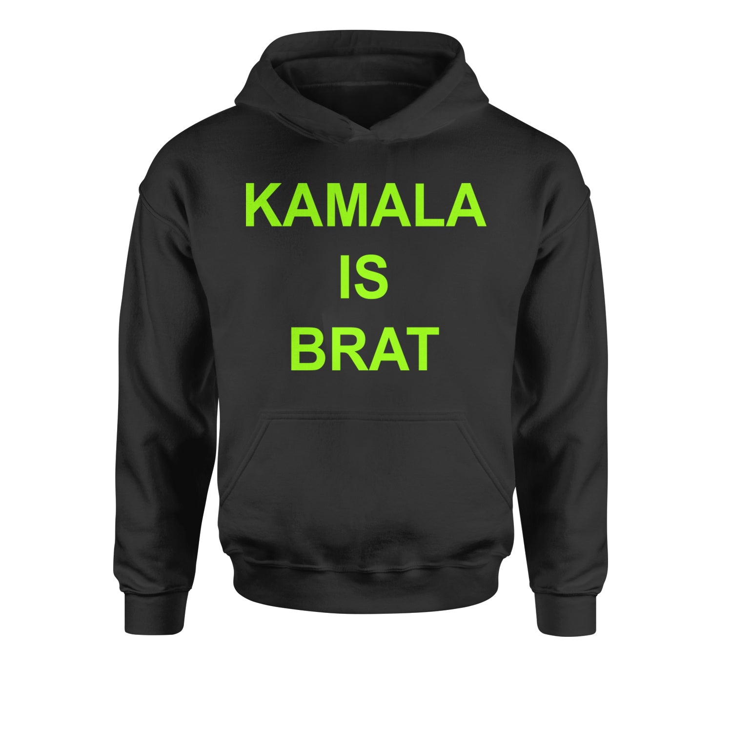 Kamala Is Brat - President Harris 2024 Youth-Sized Hoodie Black