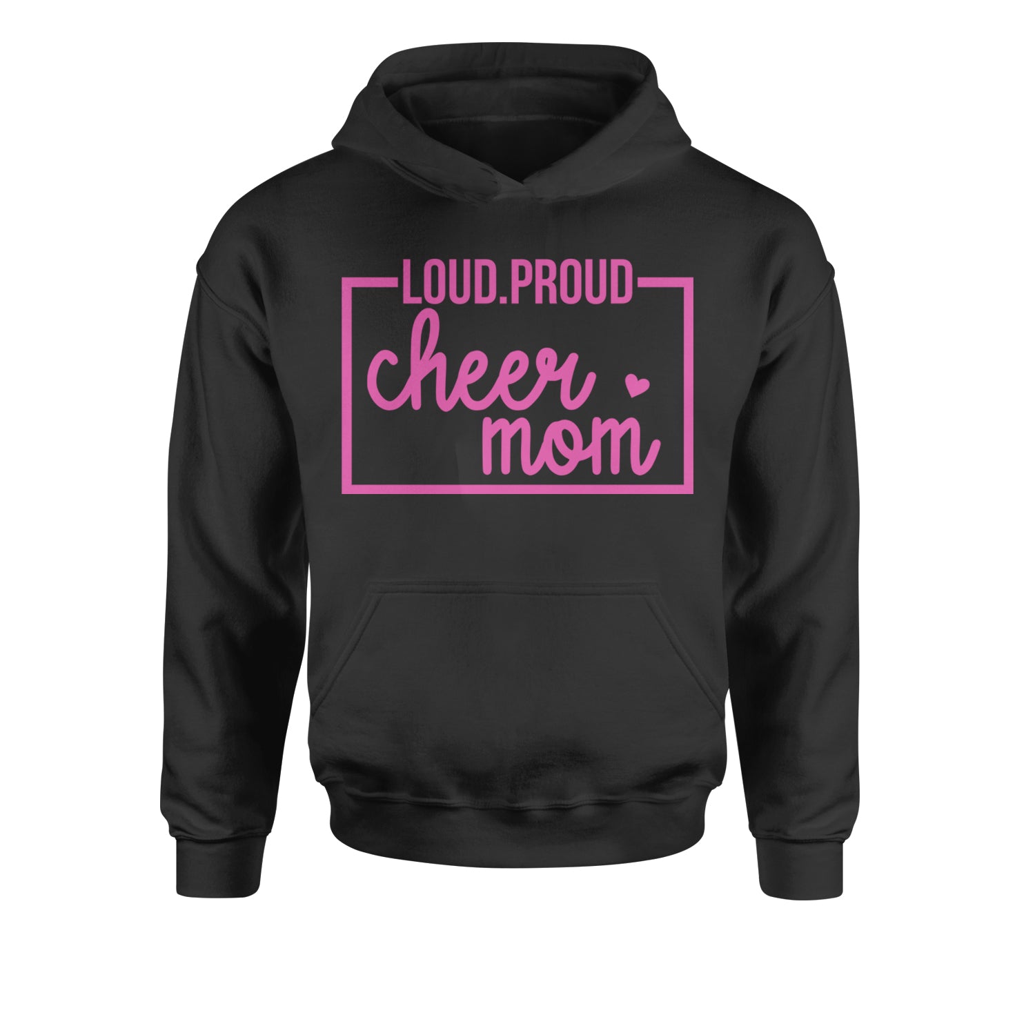 Loud Proud Cheerleader Mom Youth-Sized Hoodie Black