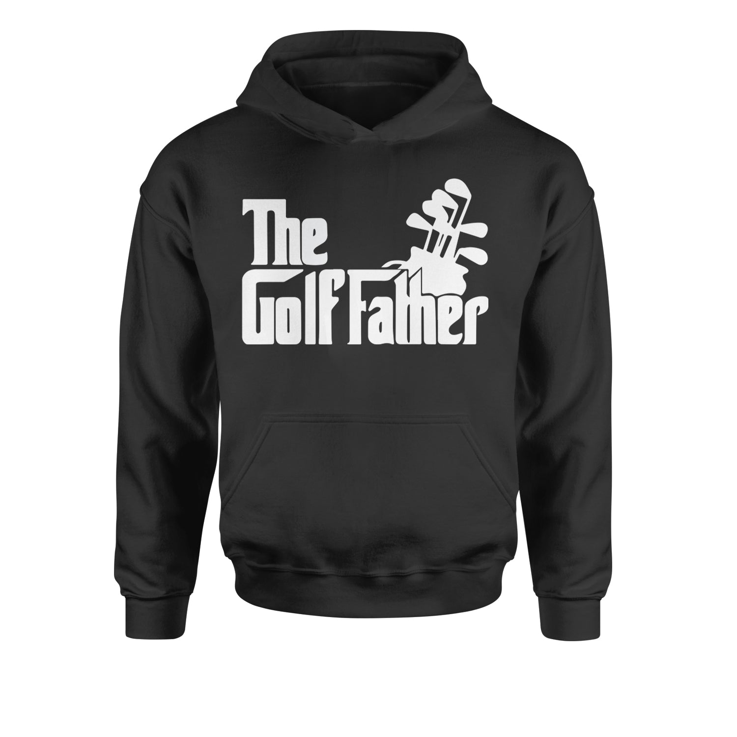 The Golf Father Golfing Dad  Youth-Sized Hoodie Black