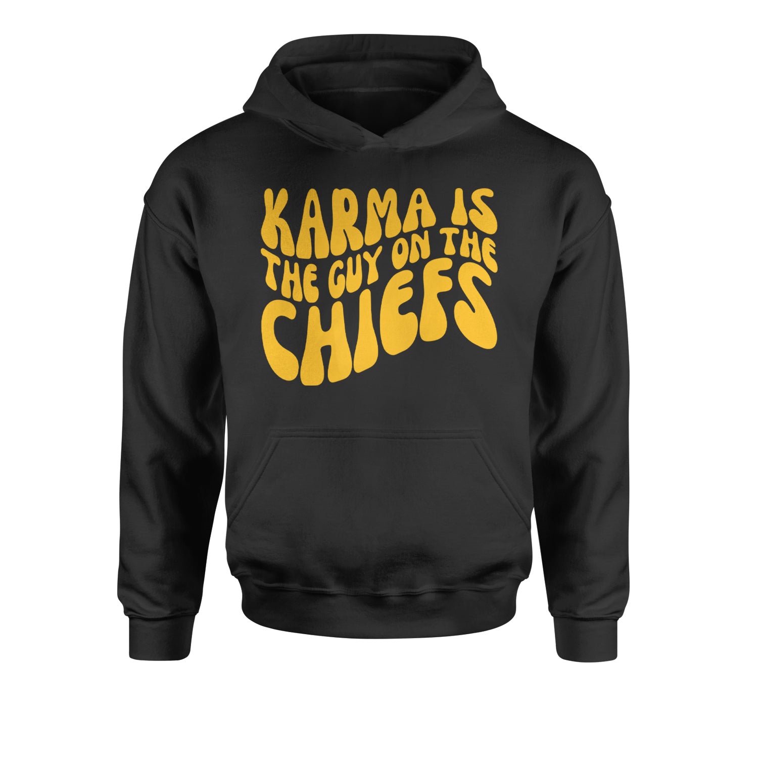 Karma Is The Guy On The Chiefs Boyfriend Youth-Sized Hoodie Tie-Dye Blue Ocean