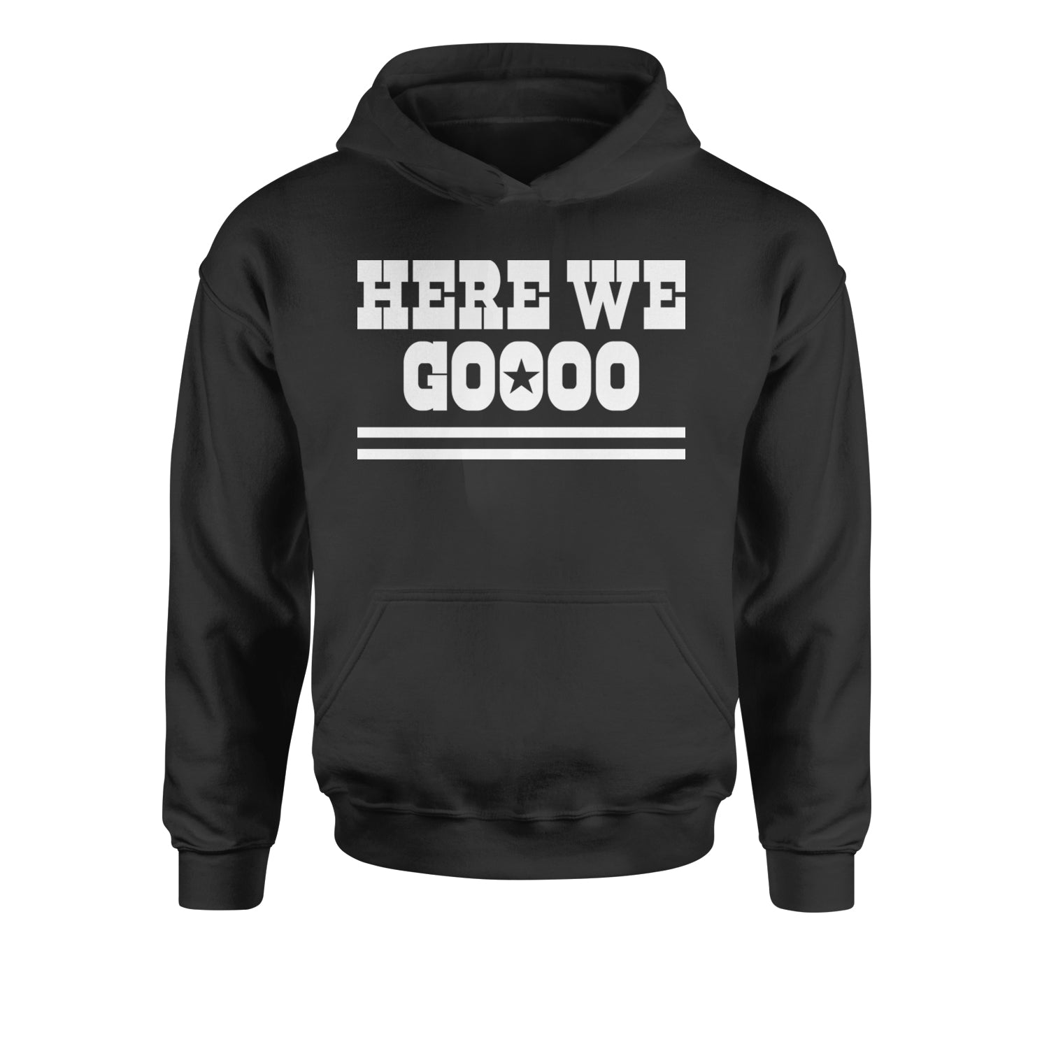 Here We Go Dem Boys Dallas Football Youth-Sized Hoodie Navy Blue