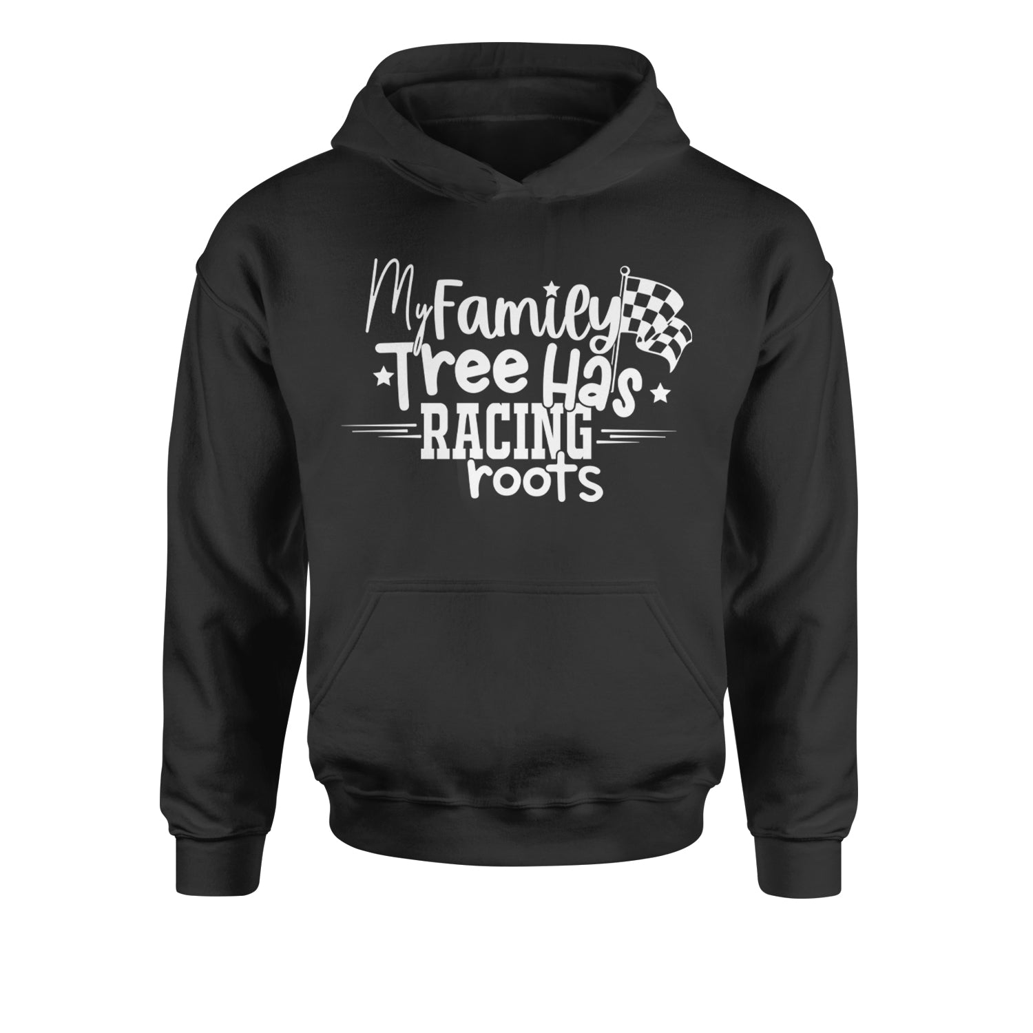 My Family Tree Has Racing Roots Youth-Sized Hoodie Black
