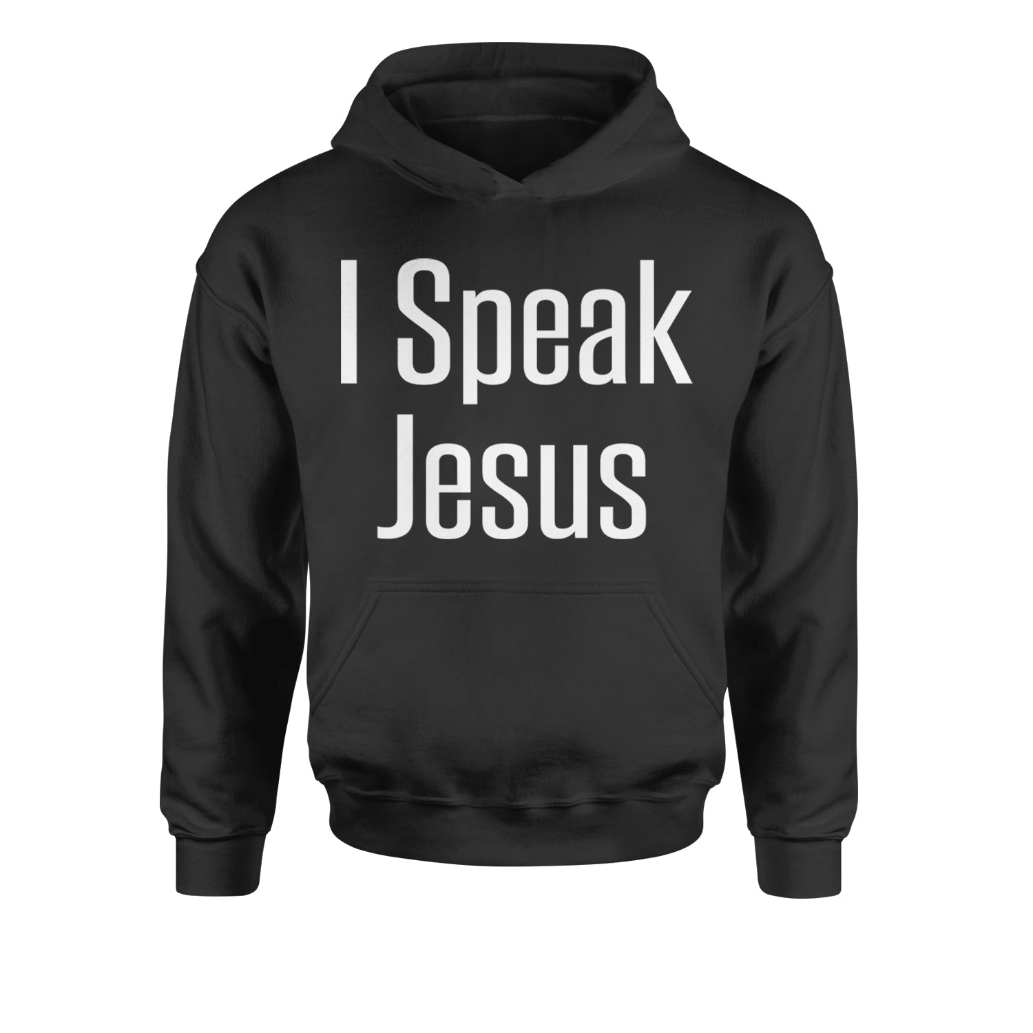 I Speak Jesus Embrace Your Faith Youth-Sized Hoodie Black