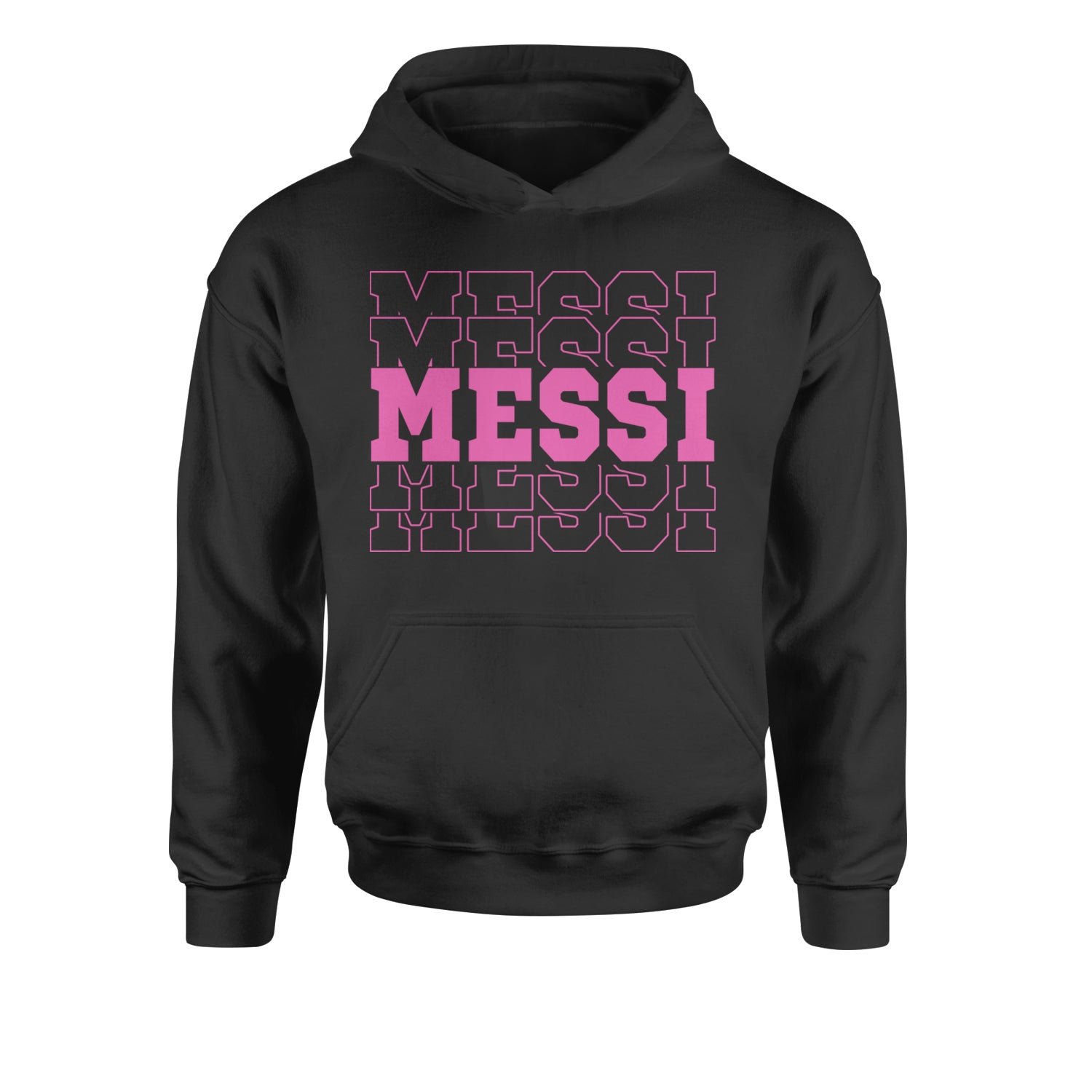 Messi Miami Futbol Youth-Sized Hoodie Black