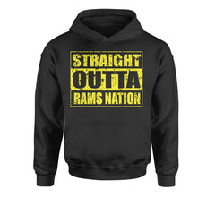 Straight Outta Rams Nation   Youth-Sized Hoodie Black