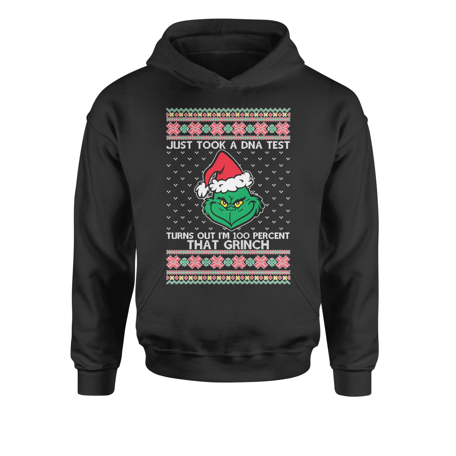 One Hundred Percent That Gr-nch Ugly Christmas Youth-Sized Hoodie Black