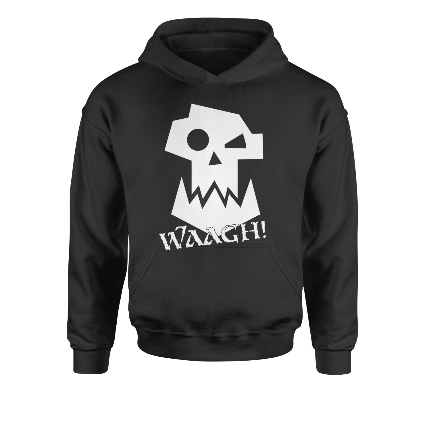 Ork Miniature Tabletop Wargaming Waagh Youth-Sized Hoodie Charcoal Grey