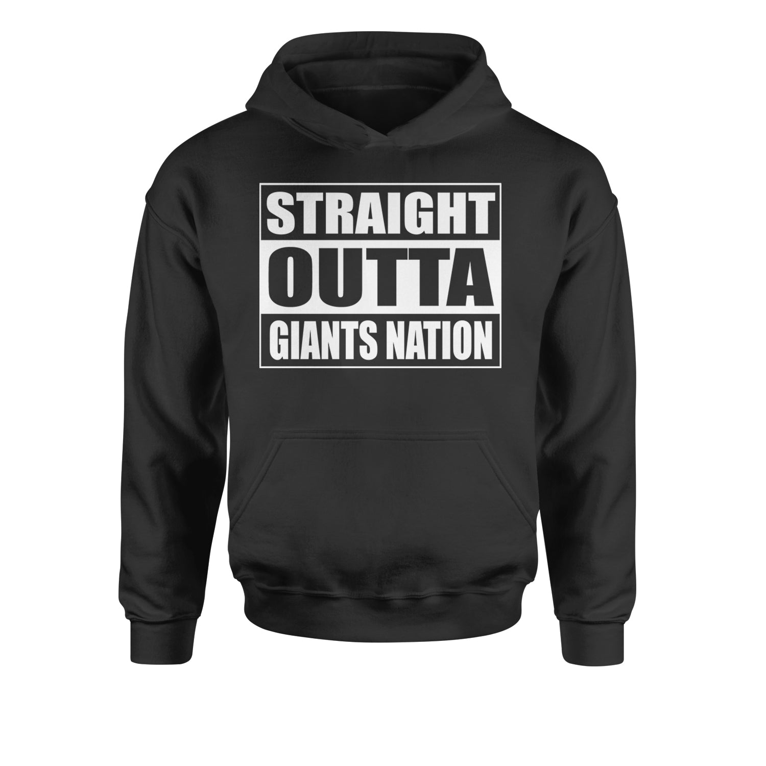 Straight Outta Giants Nation   Youth-Sized Hoodie Royal Blue