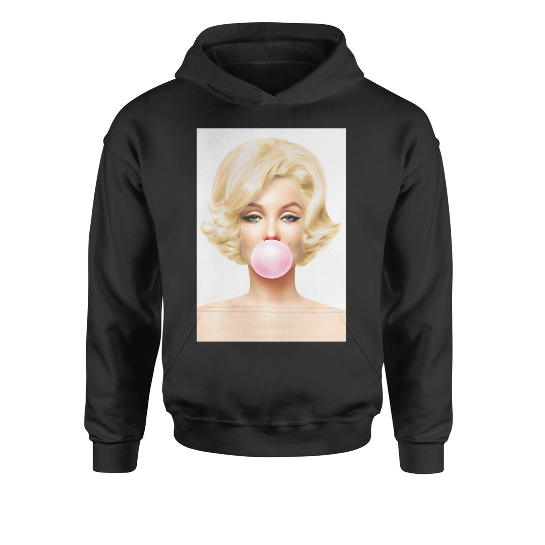 Ms. Monroe Pink Bubble Gum American Icon Youth-Sized Hoodie Black