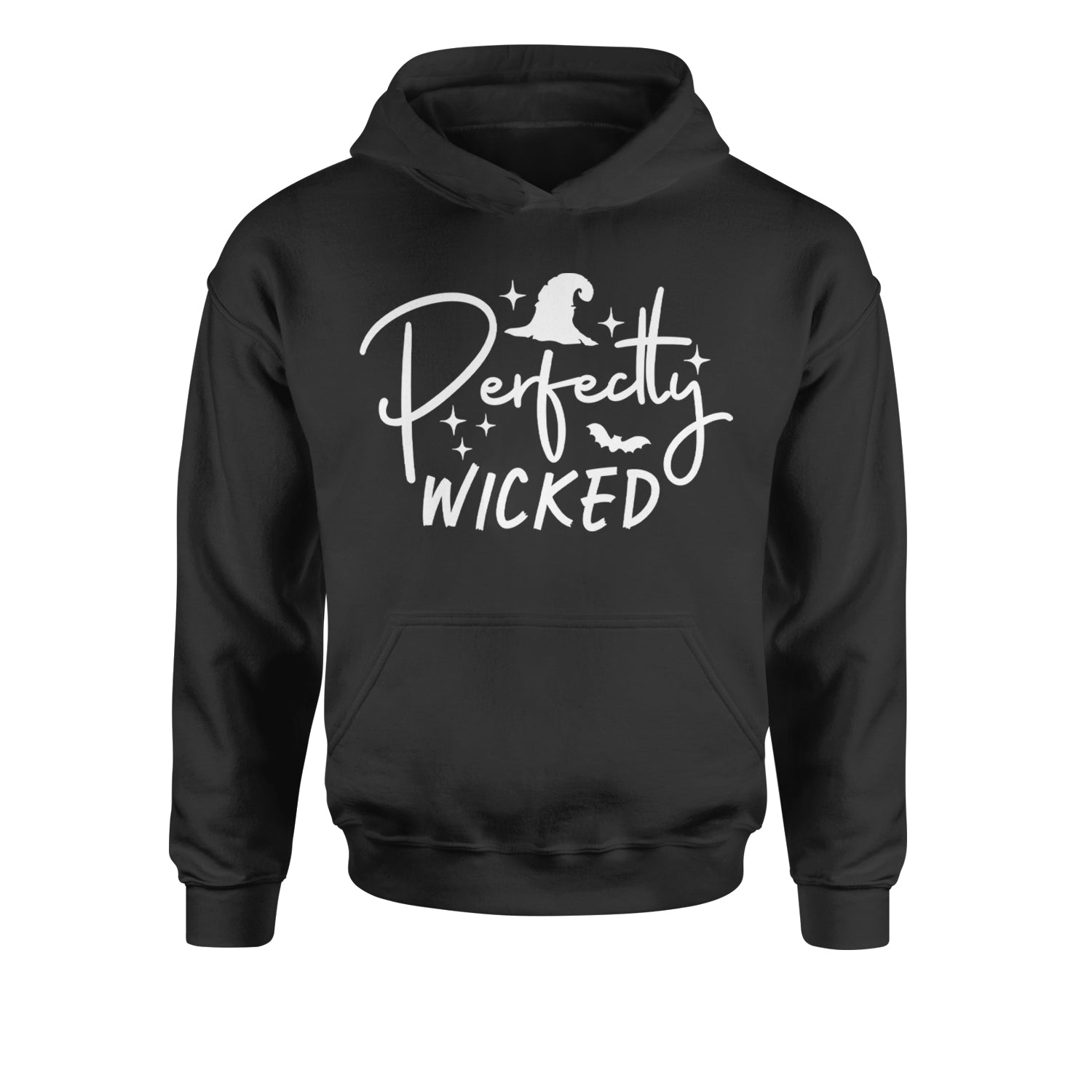 Perfectly Wicked Witchy Halloween Youth-Sized Hoodie Black