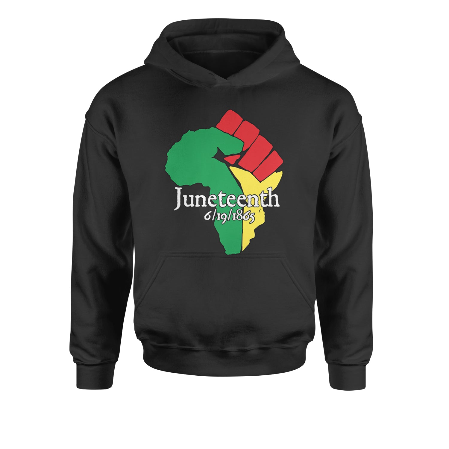 Juneteenth Raised Fist Africa Celebrate Emancipation DayYouth-Sized Hoodie Charcoal Grey